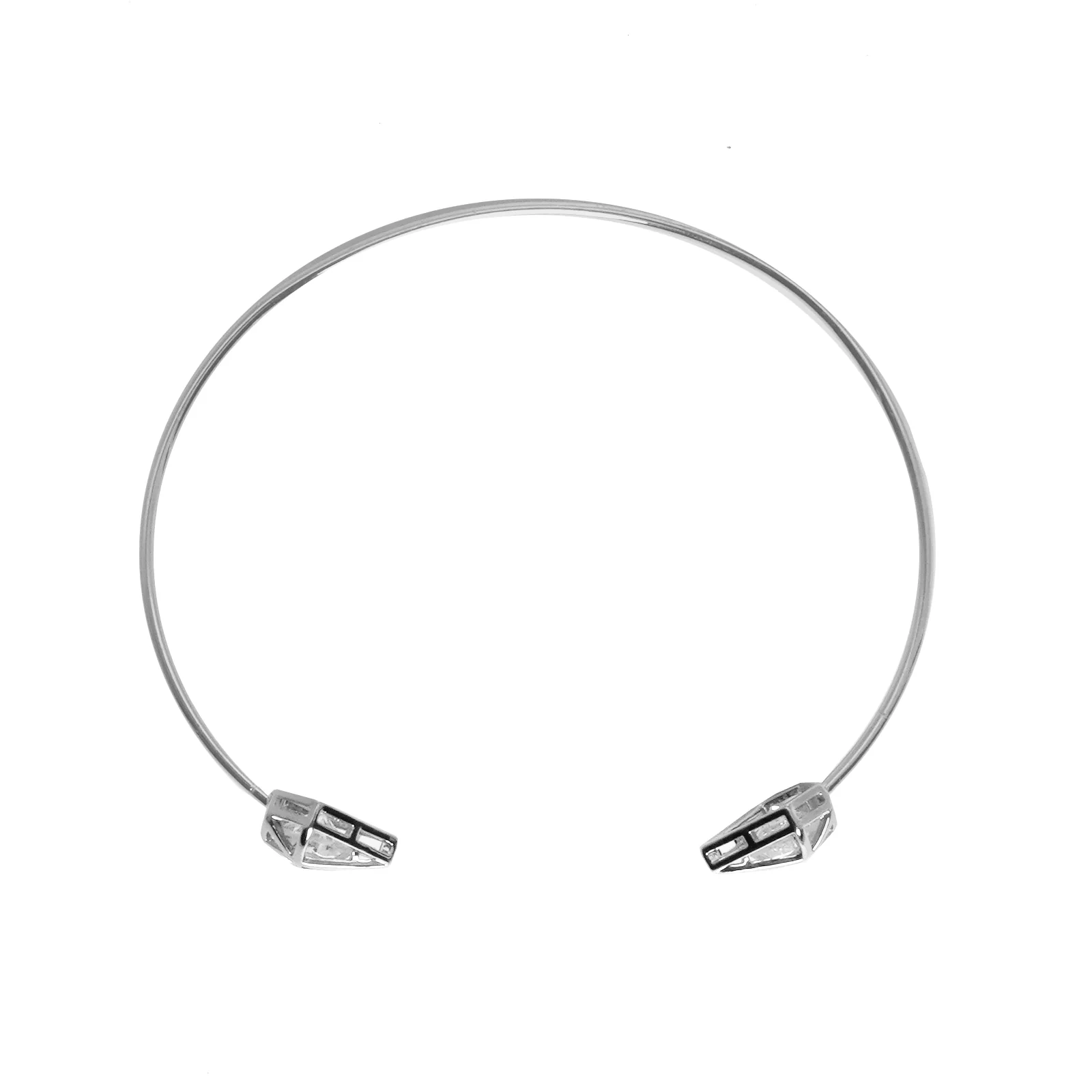 Gem Shaped Silver Open Cuff - Image 6