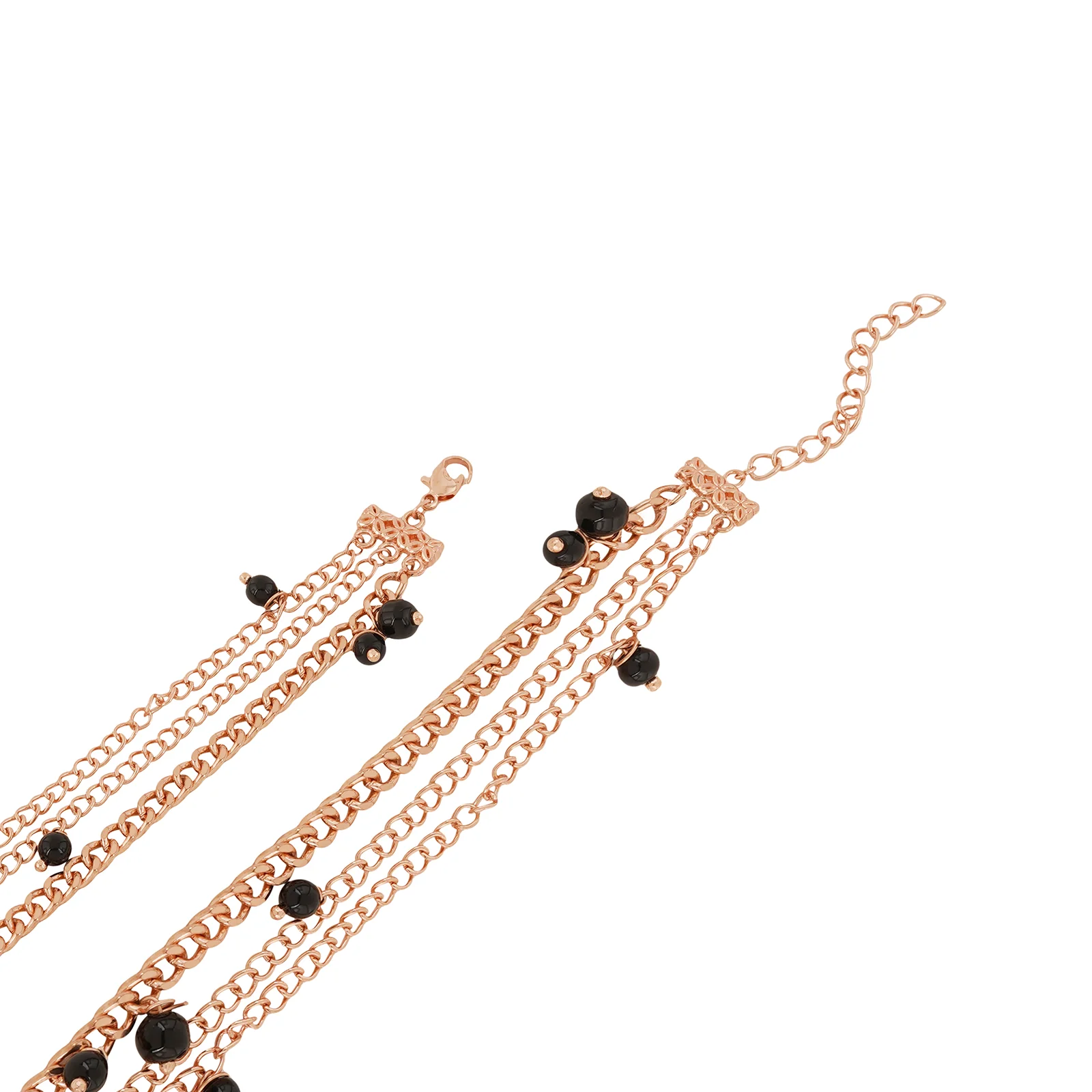 Genevieve Black Small Dial Rose Gold Pearl Wrap Around Strap Women's Watch - Image 7