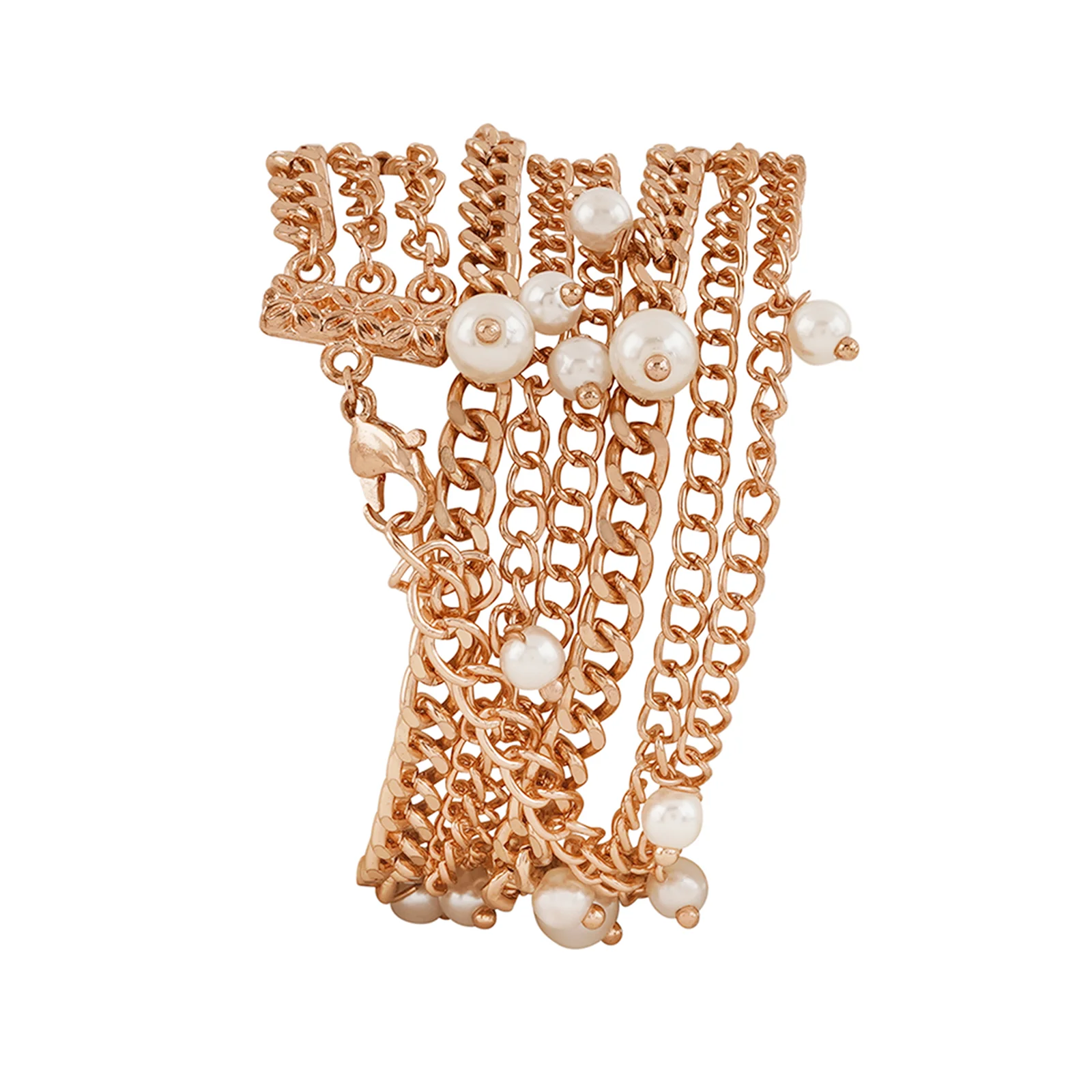Genevieve White Small Dial Rose Gold Pearl Wrap Around Strap Women's Watch - Image 6