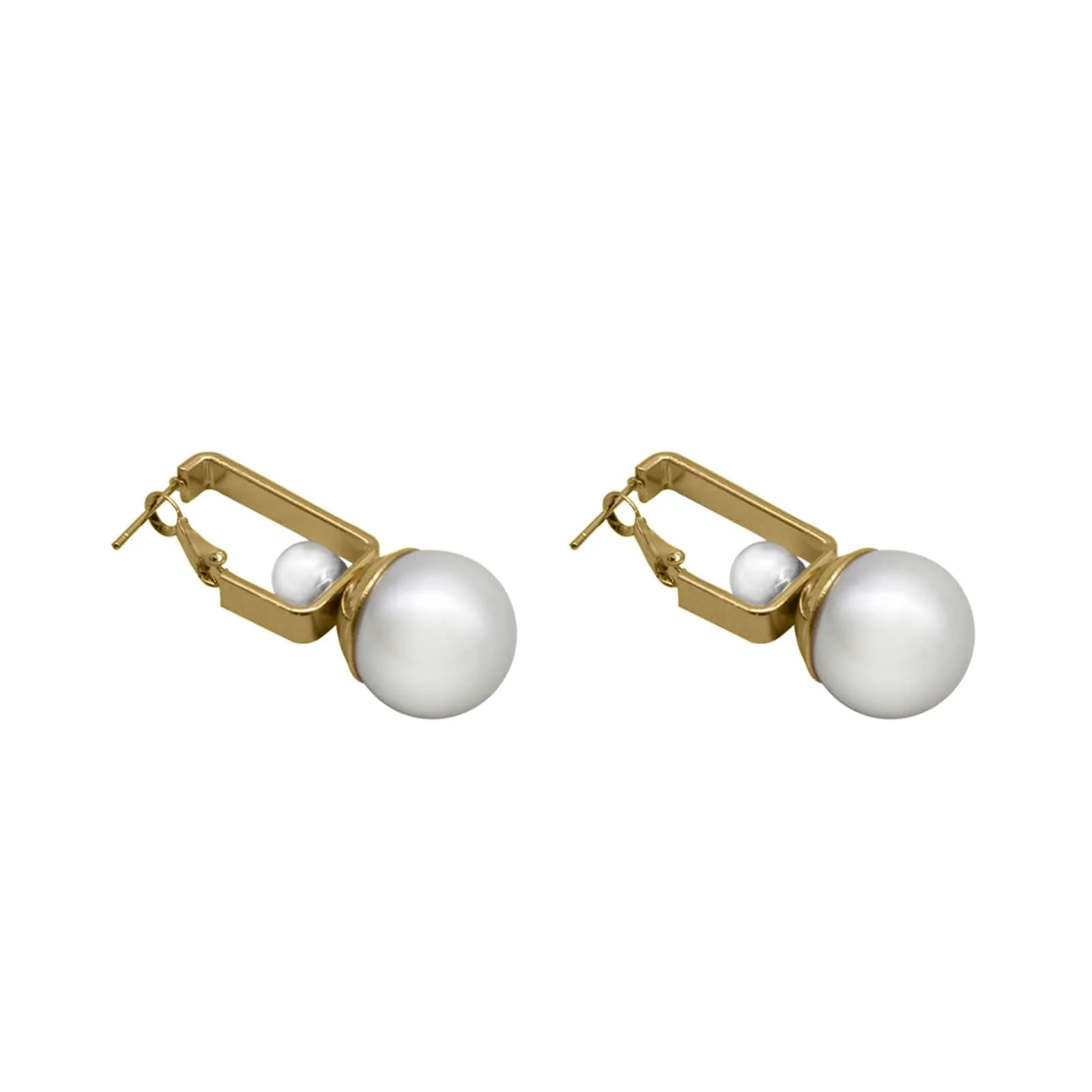 Gia Pearl Drop Gold Earrings - Image 7