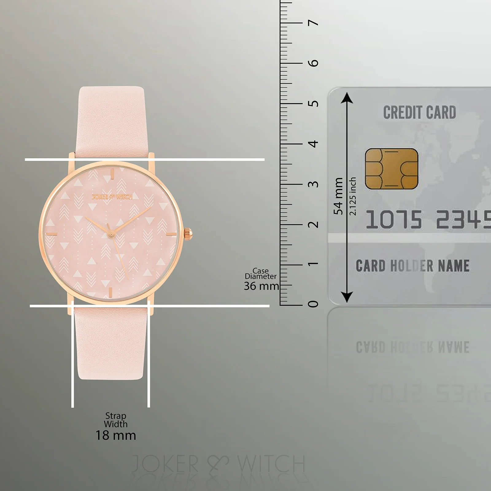 Printed Gingerbread Pink Medium Dial PU Strap Women's Watch - Image 8