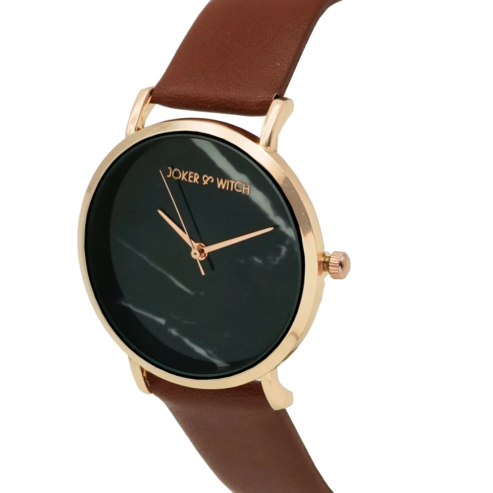 Giselle Black Medium Marble Dial Brown PU Strap Women's Watch - Image 3