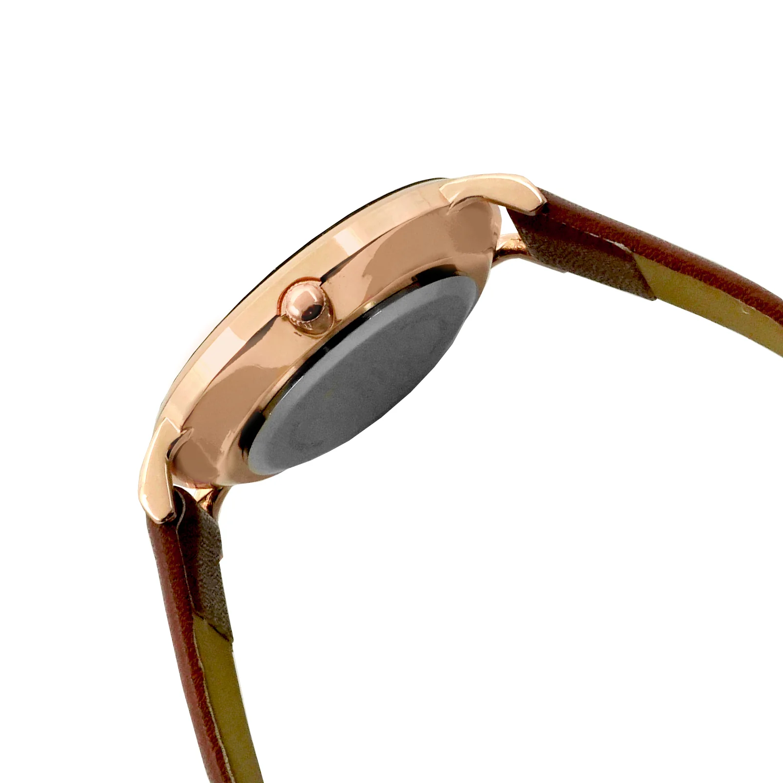 Giselle Black Medium Marble Dial Brown PU Strap Women's Watch - Image 5