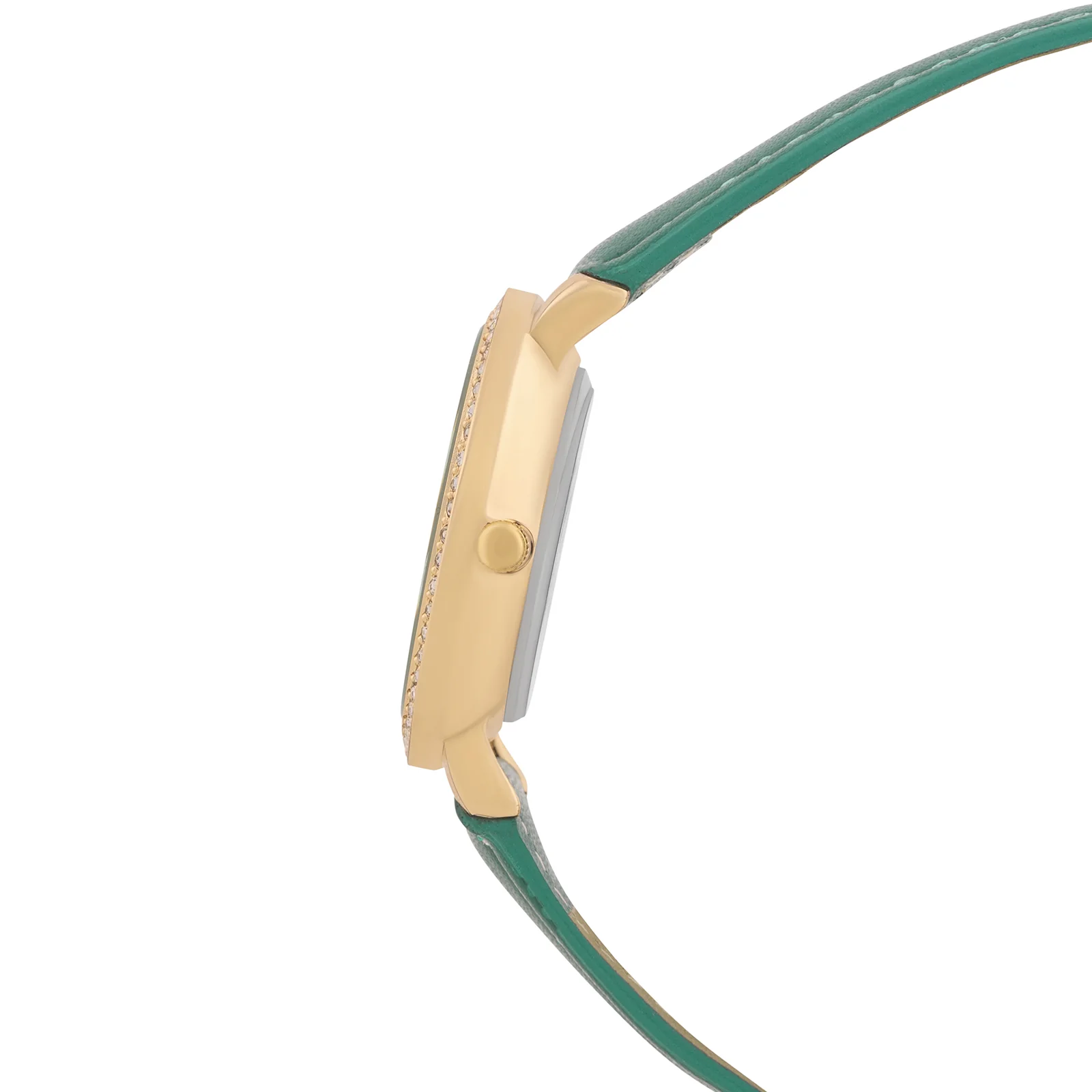 Giselle Green Medium Rhinestone Dial PU Strap Women's Watch - Image 5