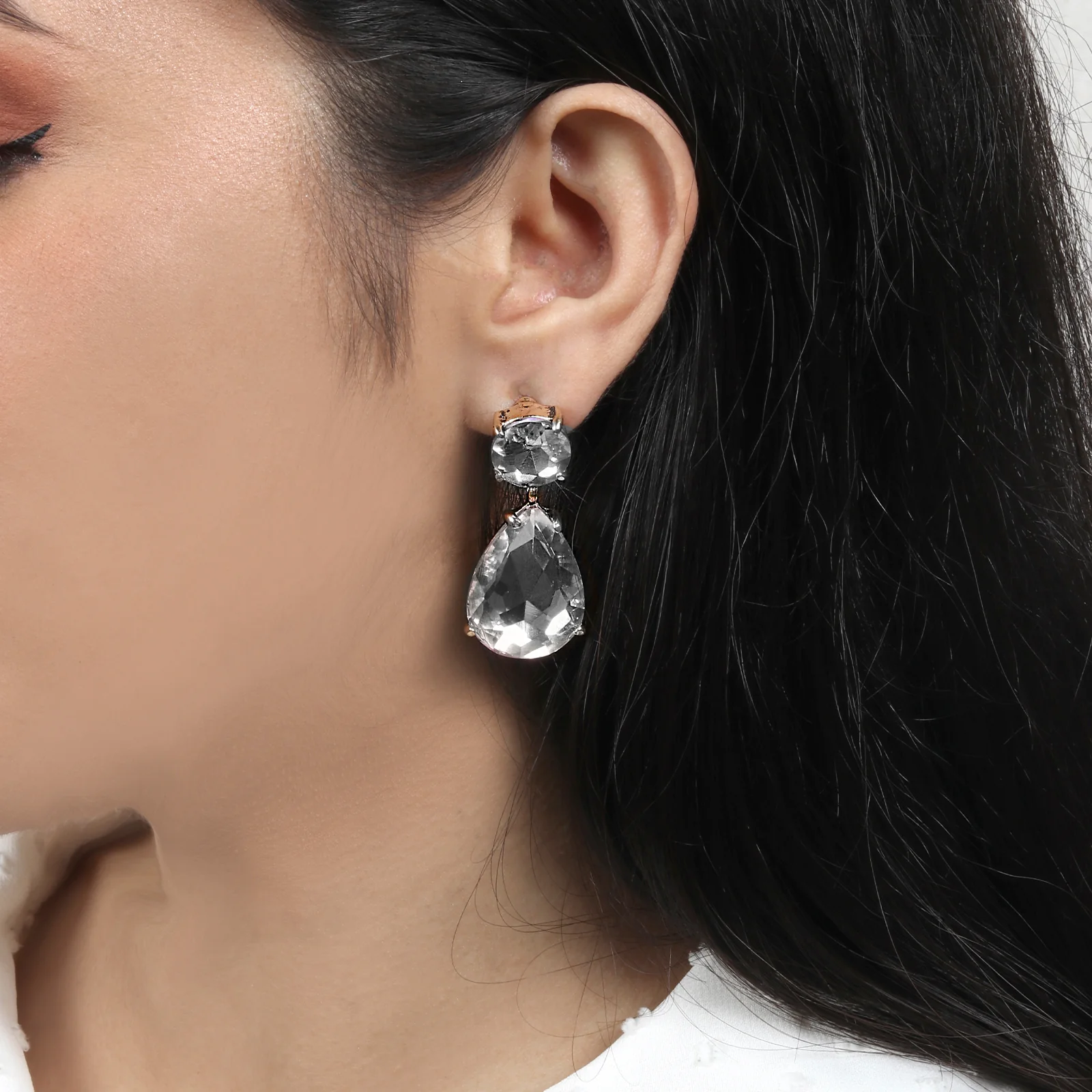 Glam Up Crystal Drop Earrings - Image 2
