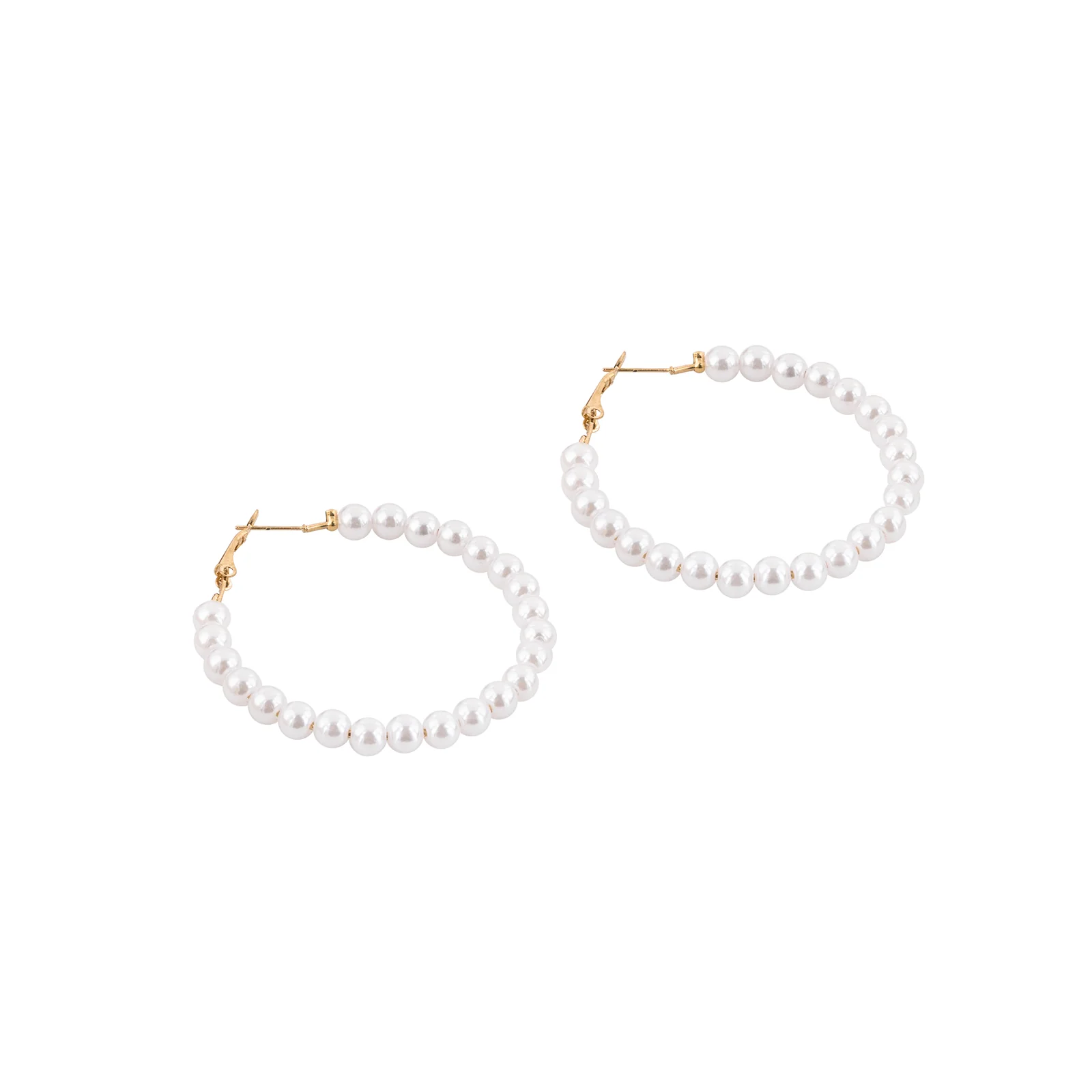 Glitz Pearl Hoop Earrings - Image 4
