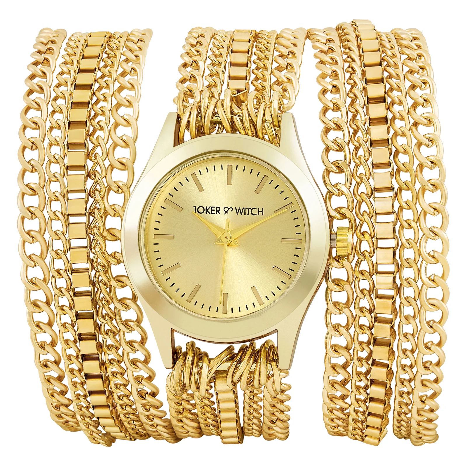 Party Gold Small Dial Chain Wrap Around Strap Women's Watch - Image 4