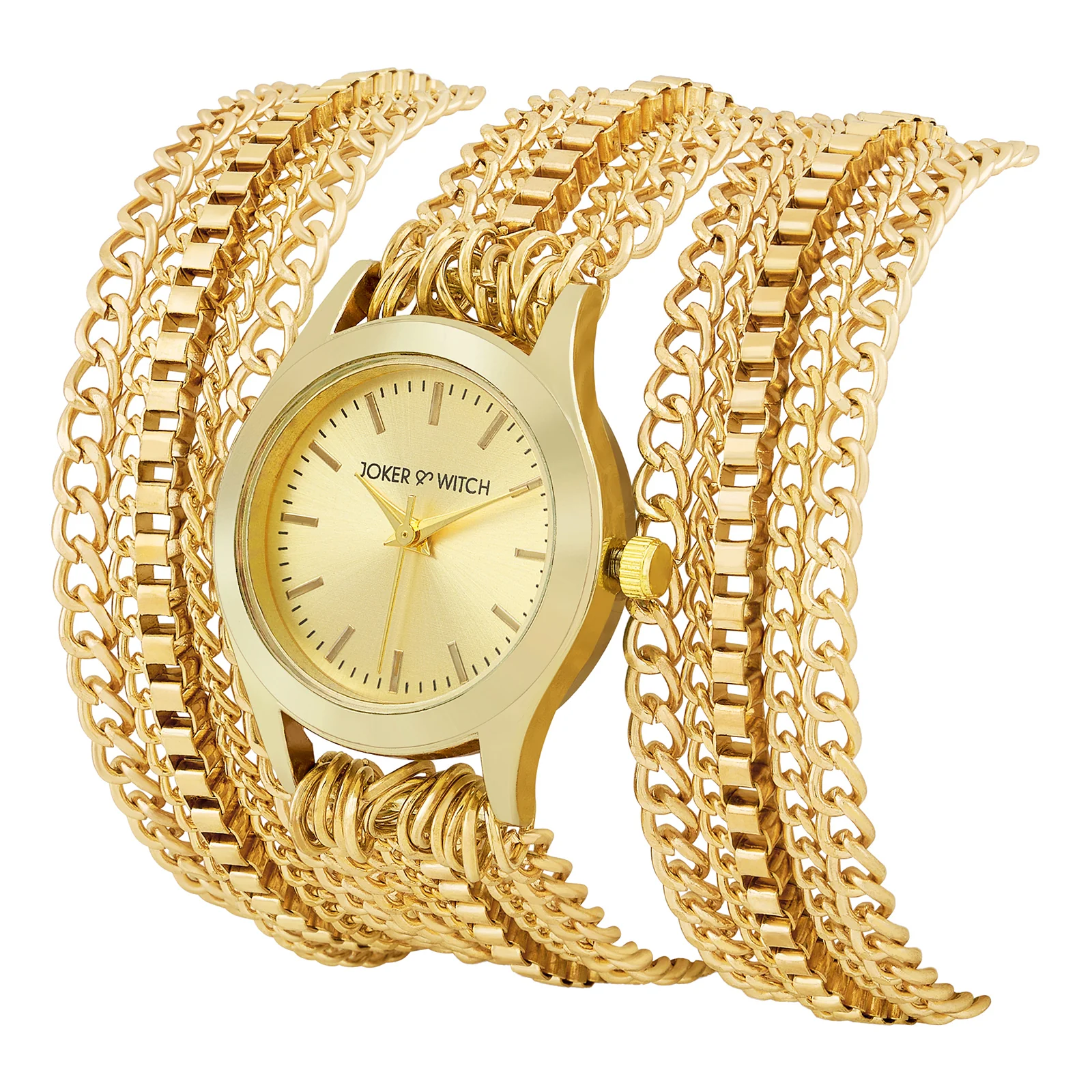 Party Gold Small Dial Chain Wrap Around Strap Women's Watch - Image 5