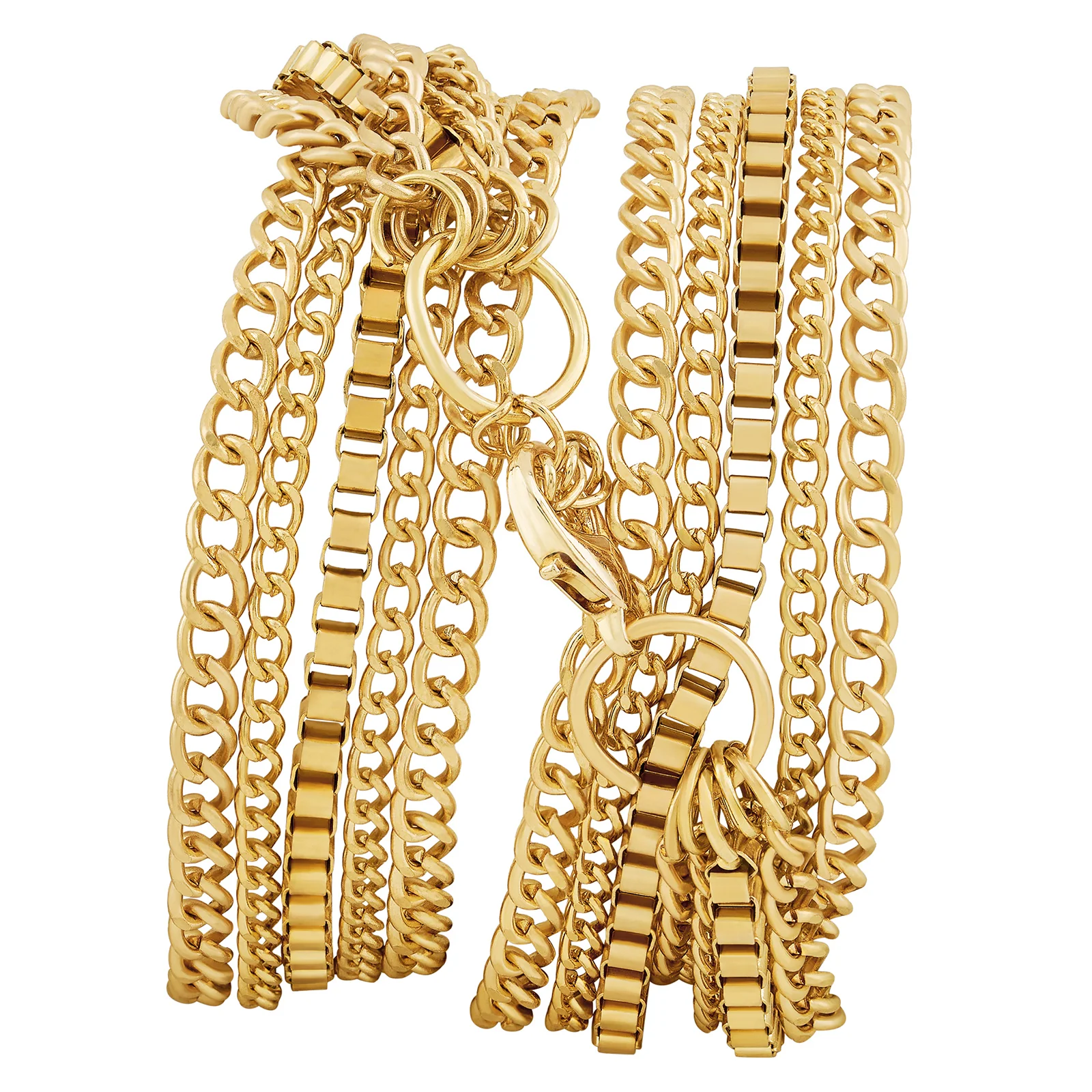 Party Gold Small Dial Chain Wrap Around Strap Women's Watch - Image 7