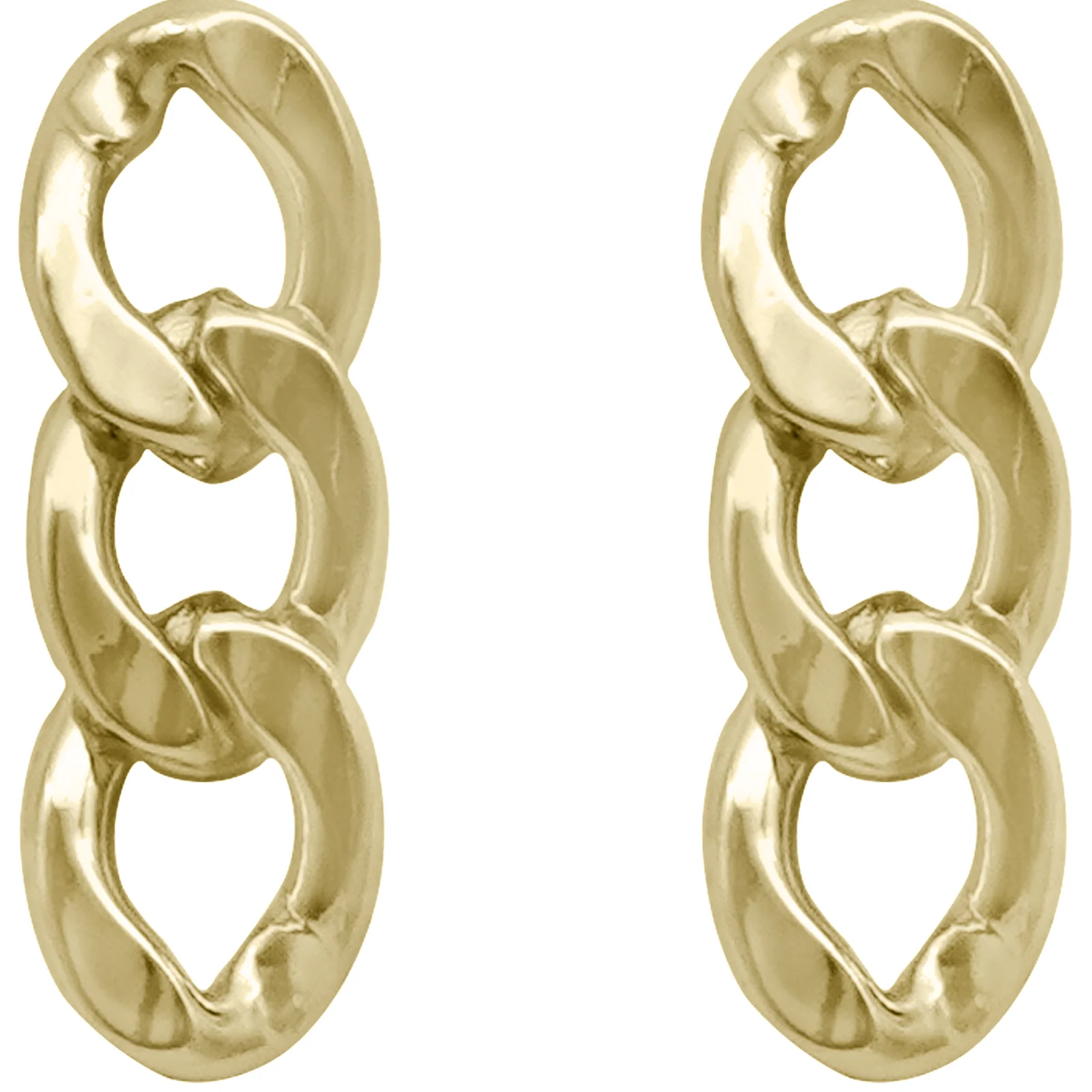 Gold Chunky Chain Link Earrings - Image 4