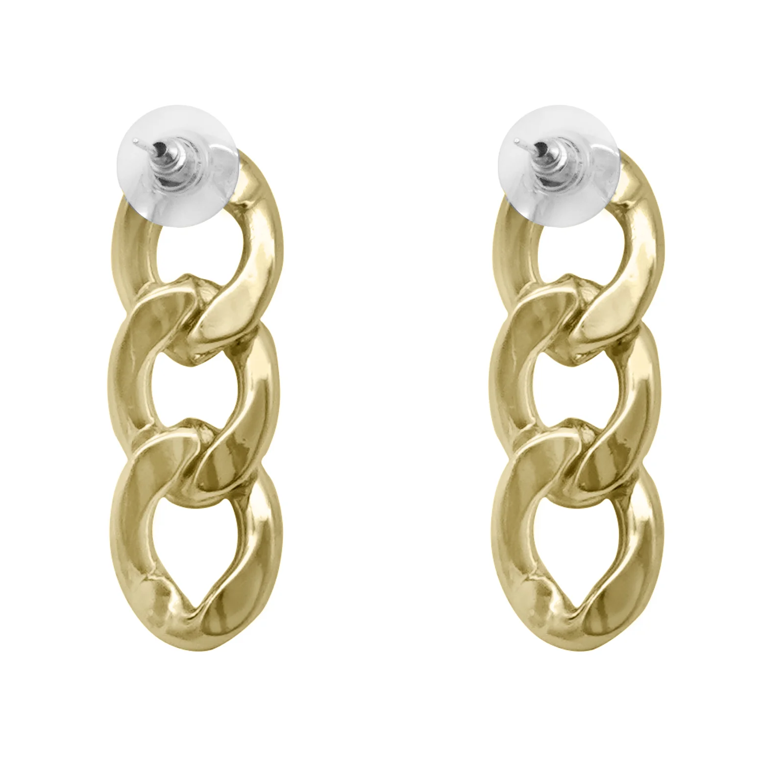 Gold Chunky Chain Link Earrings - Image 5