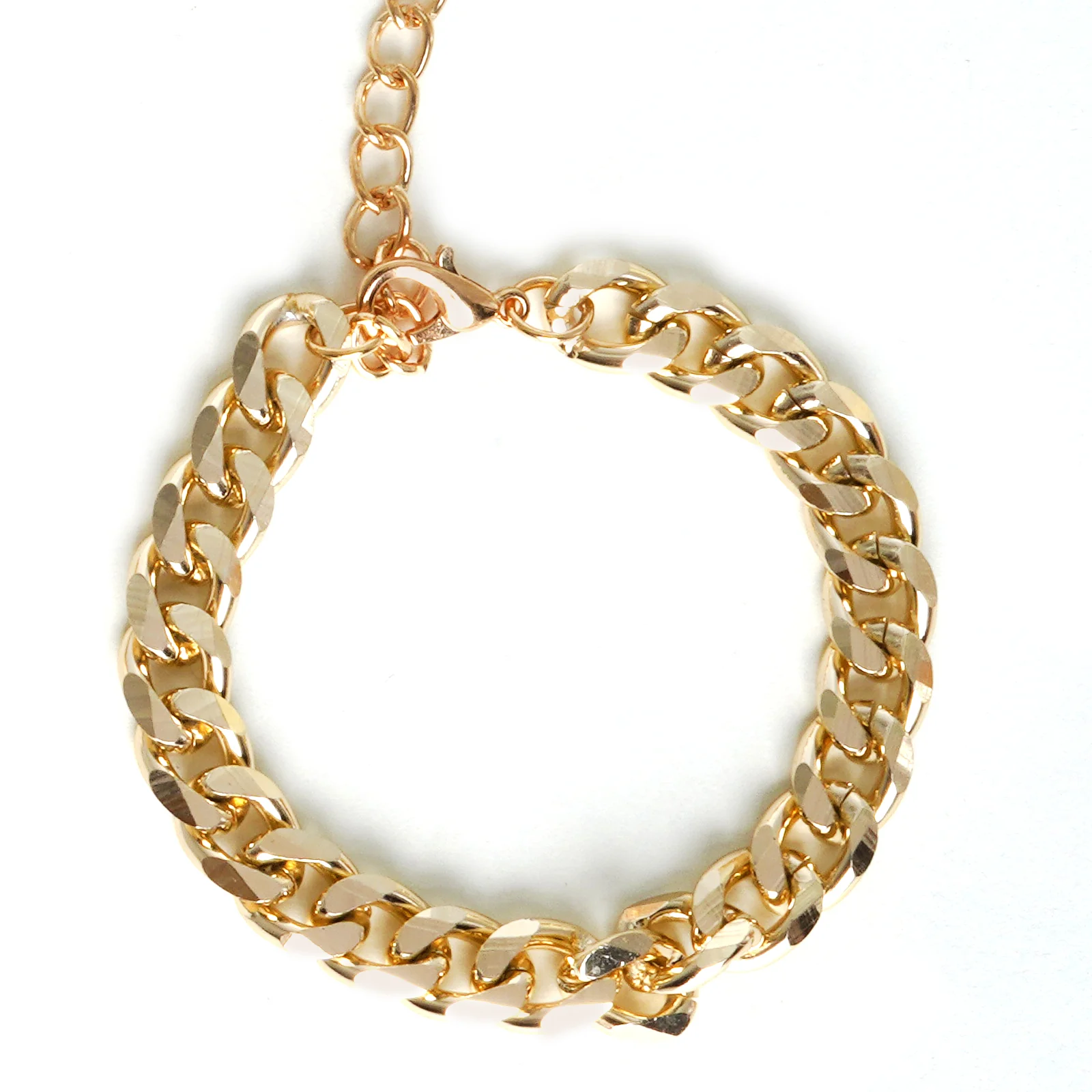 Gold Chunky Chain Link Set of 3 Bracelets - Image 7