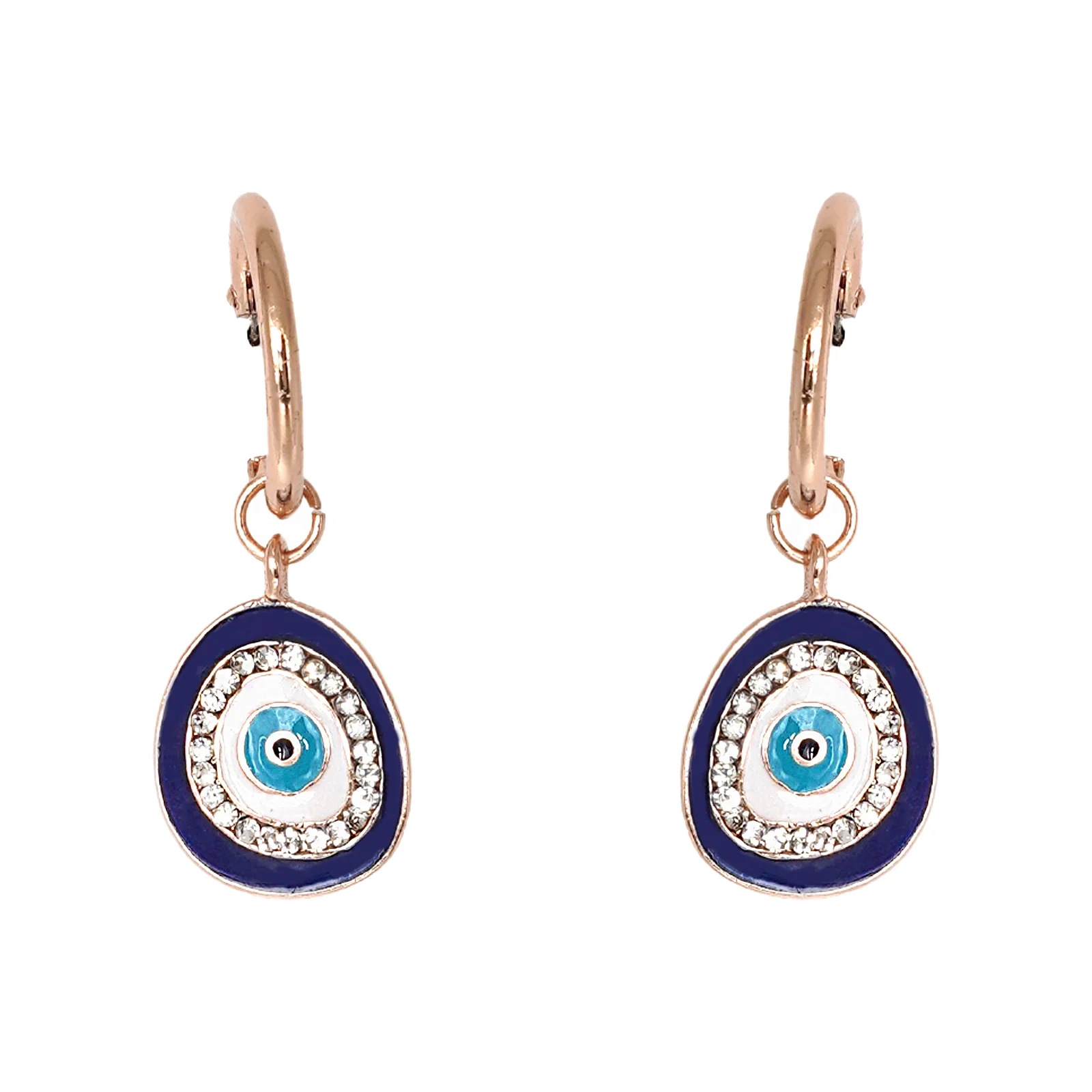 Good Luck Evil Eye Hoop Earrings - Image 3