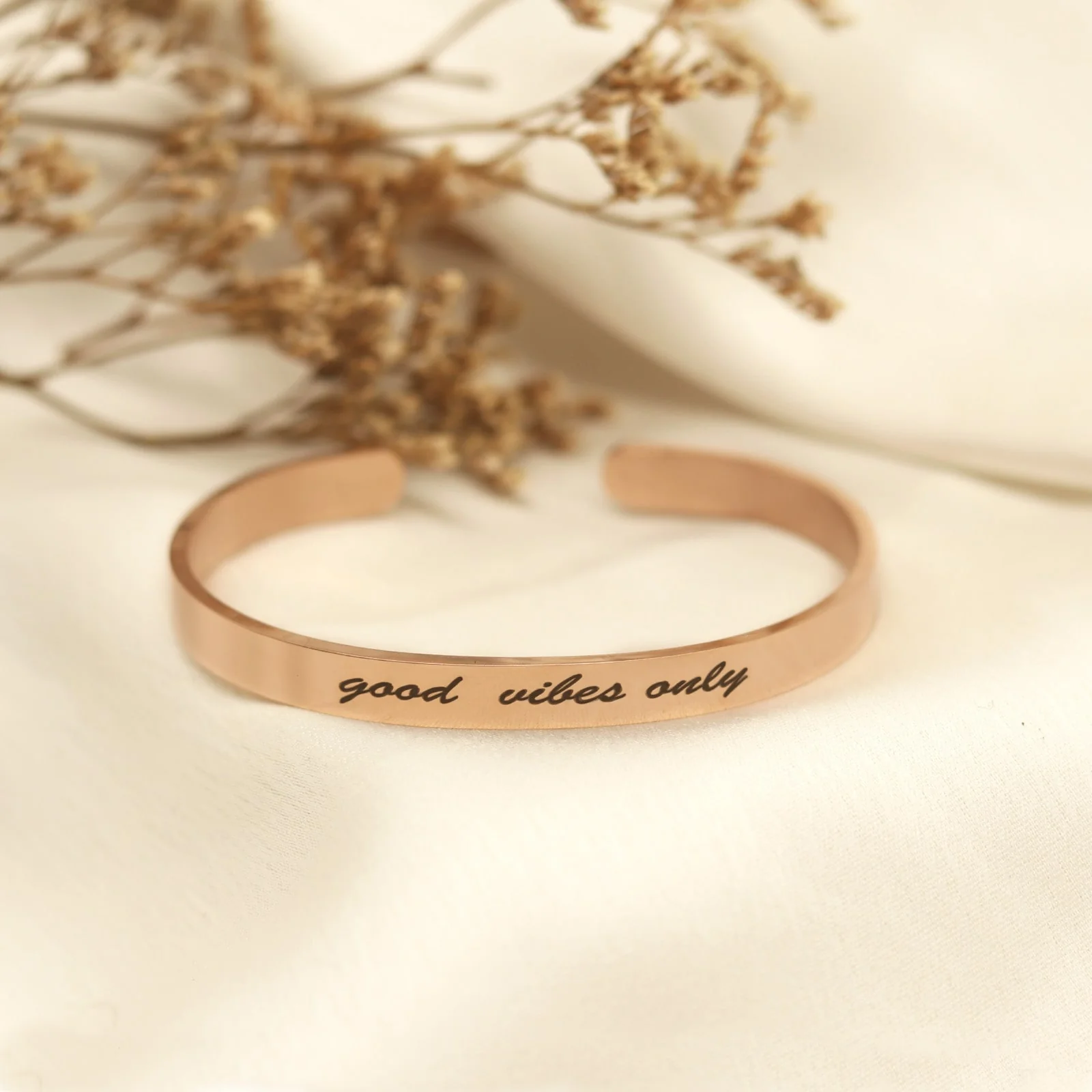 Good Vibes Only Rosegold Mantra Band - Image 2