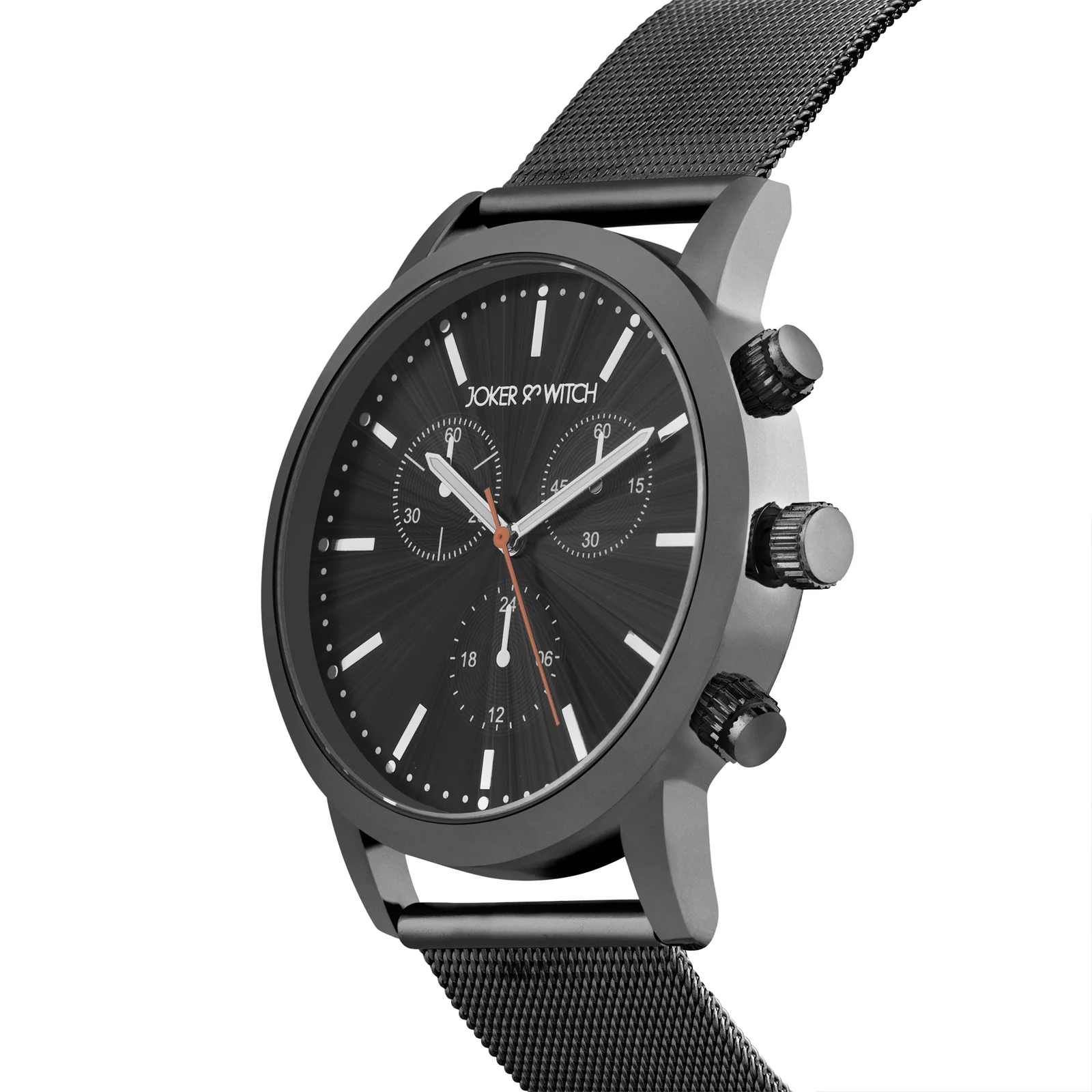 Granite Black Large Dial Mesh Strap Men's Watch - Image 4