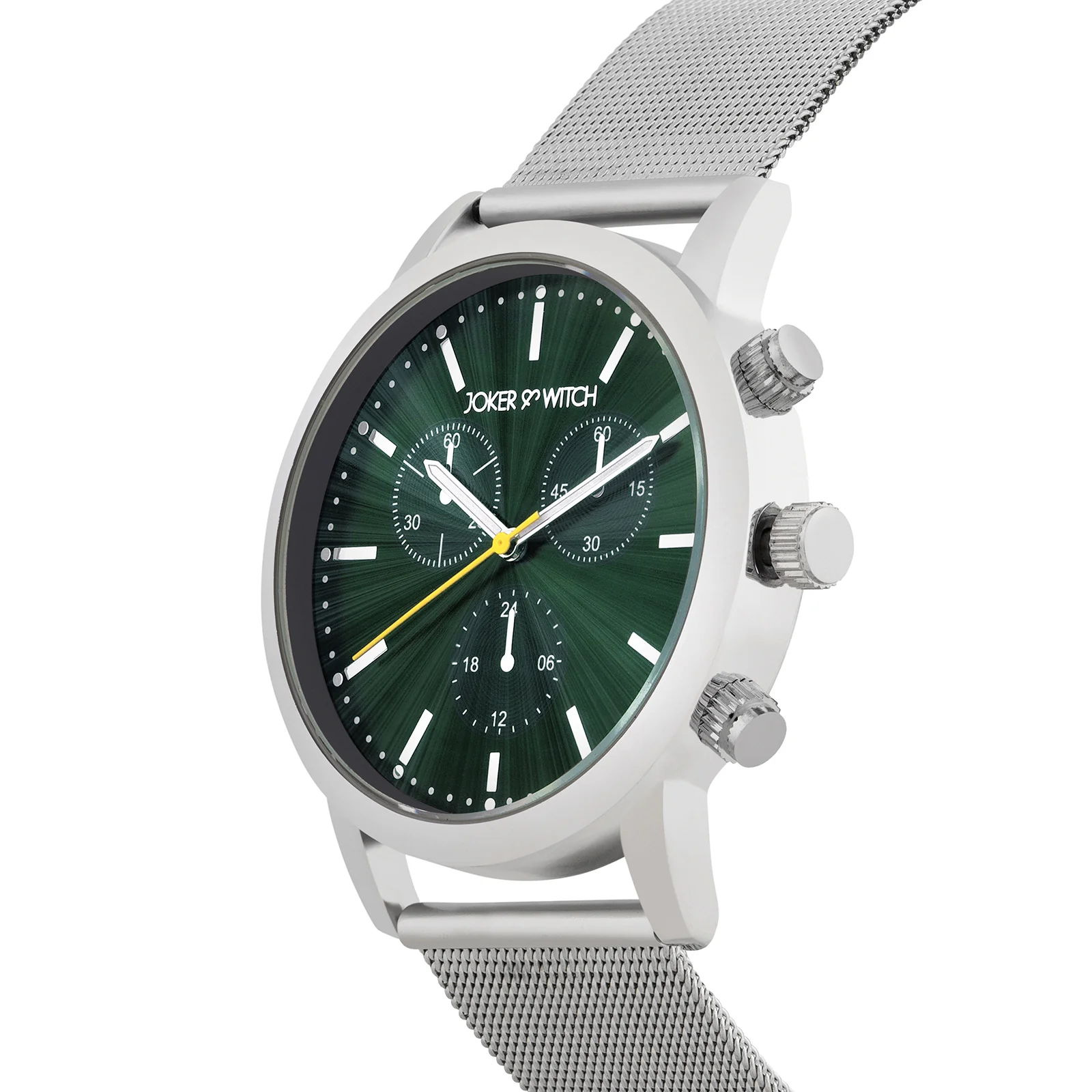 Granite Green Large Dial Silver Mesh Strap Men's Watch - Image 4