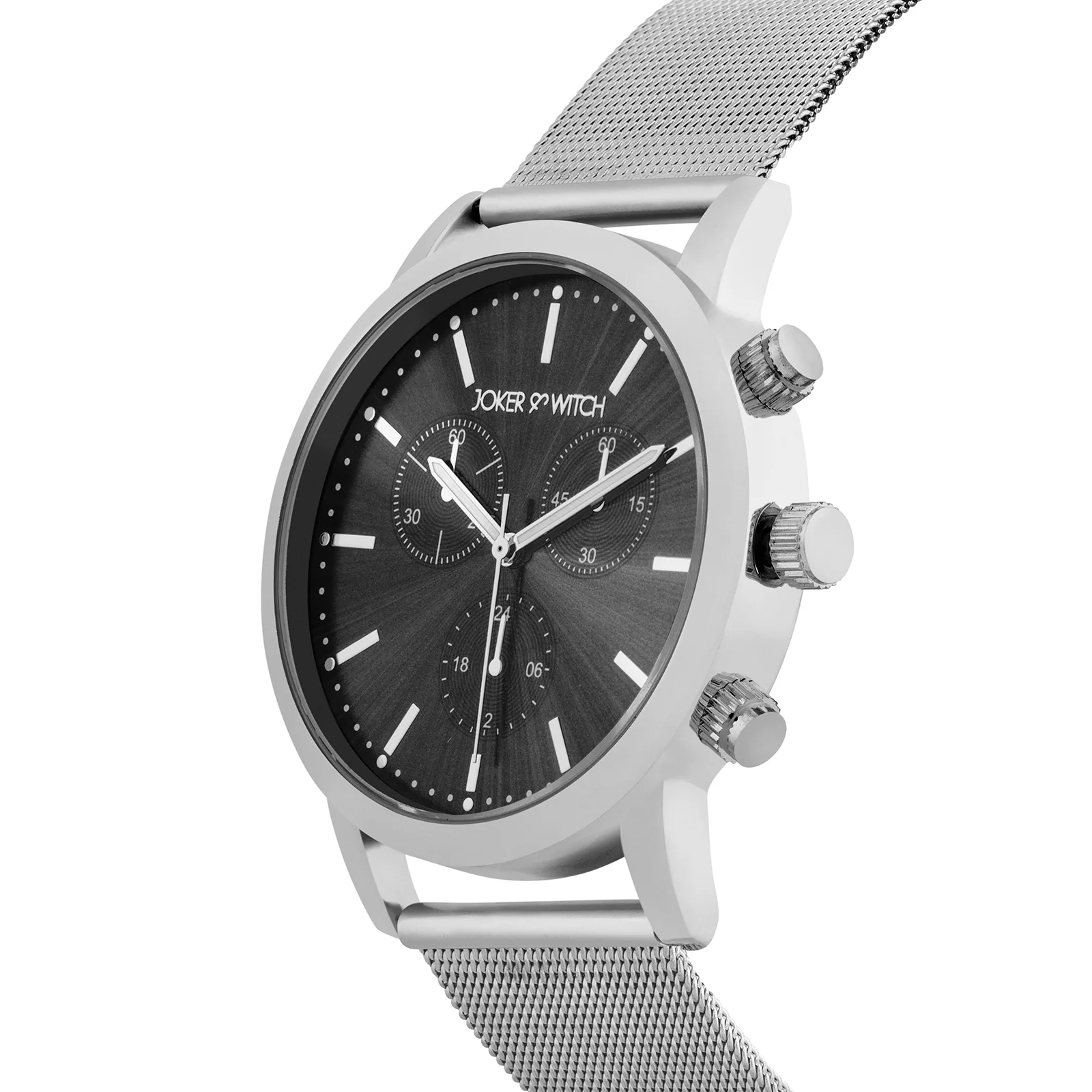 Granite Grey Large Dial Silver Mesh Strap Men's Watch - Image 4