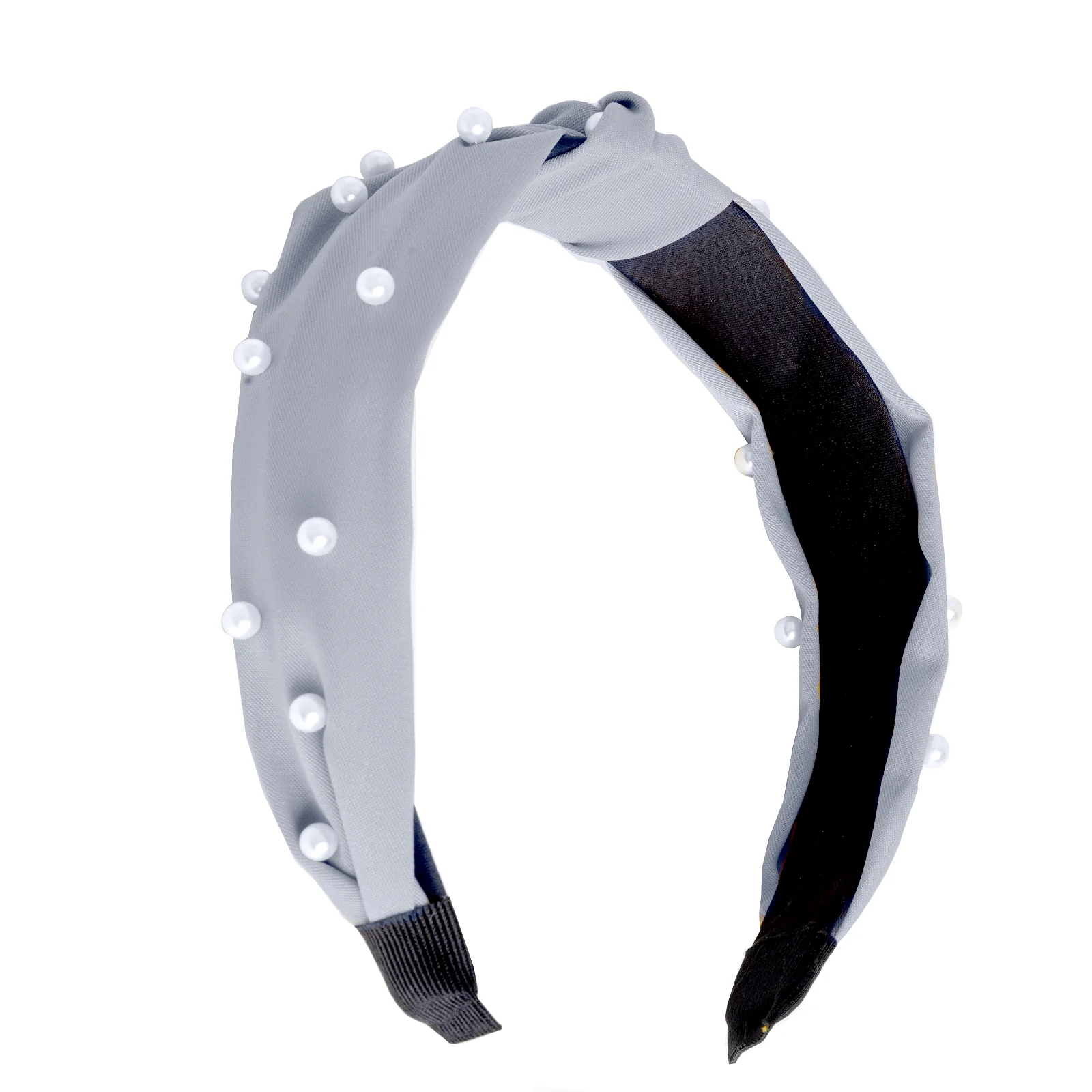 Grey Pearl Beaded Knot Headband - Image 2