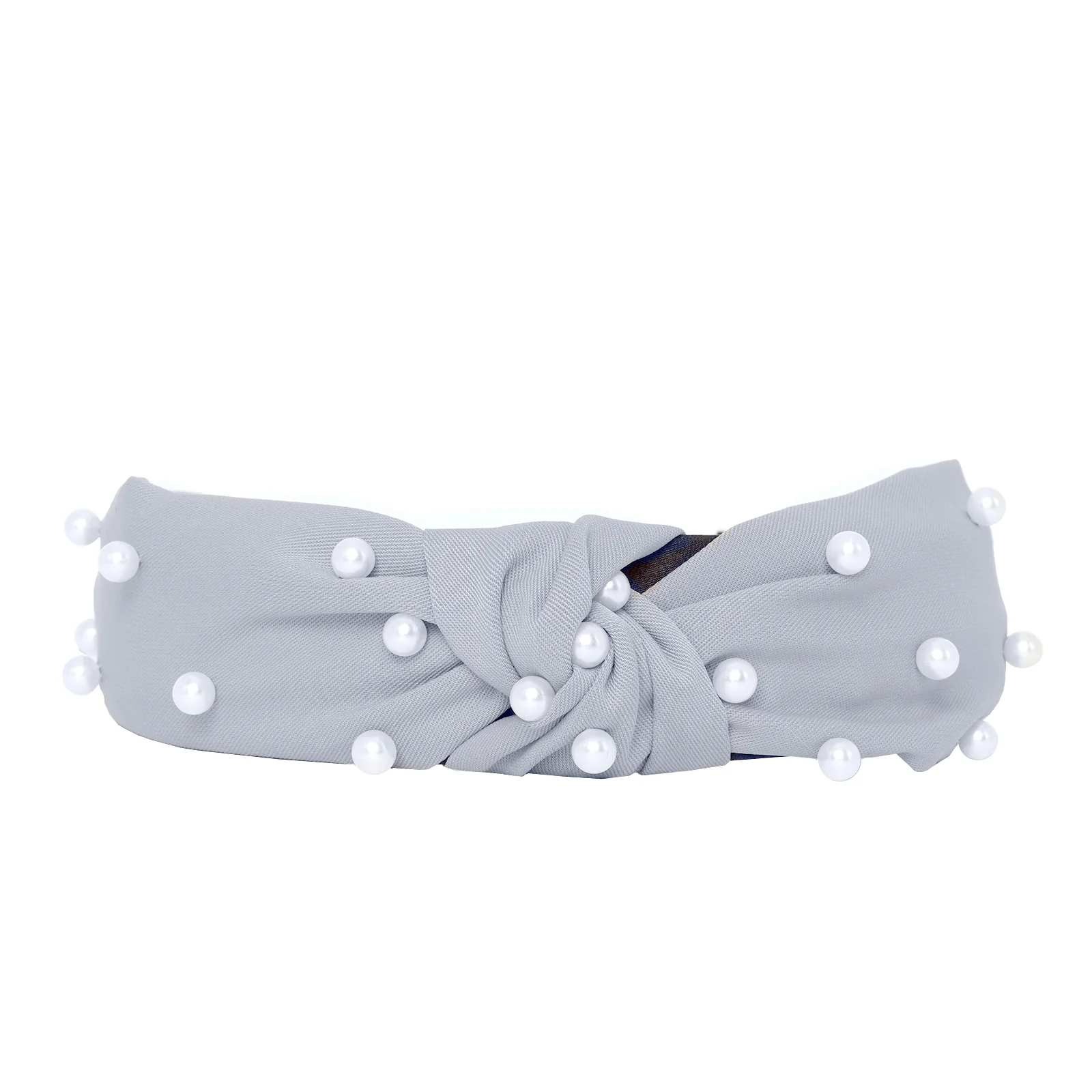 Grey Pearl Beaded Knot Headband - Image 5
