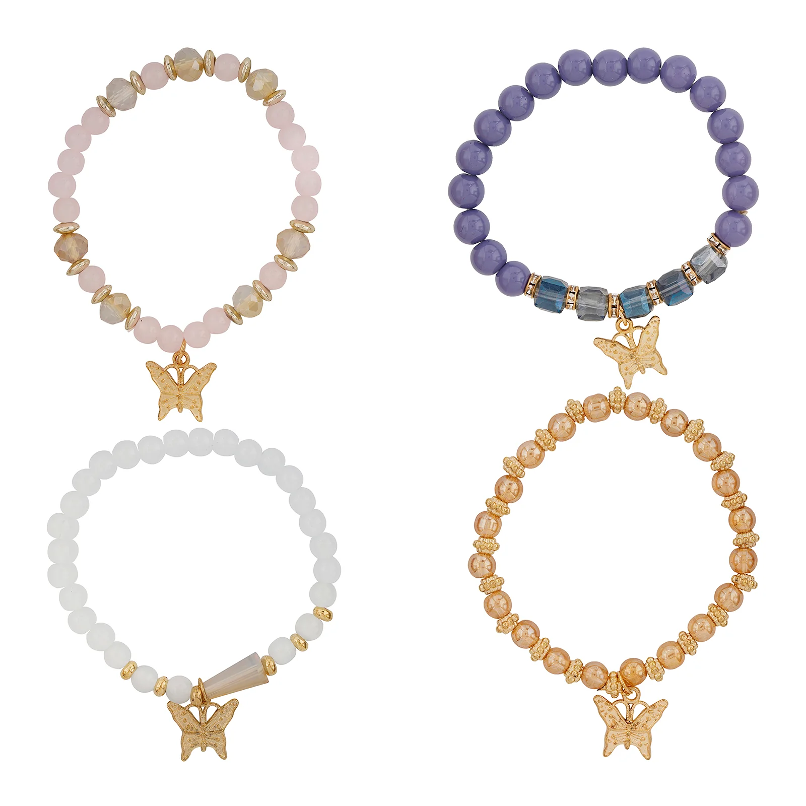 Guilty As Sin Purple Blue And Grey Beaded Bracelet - Image 3