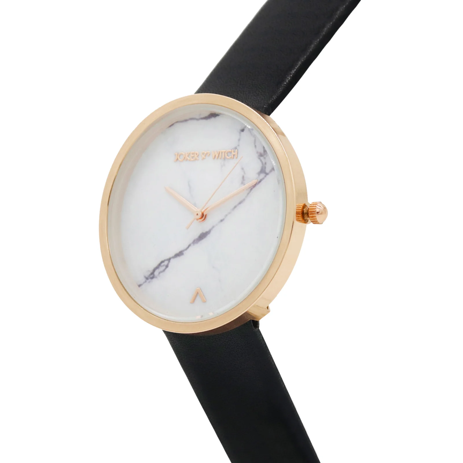 Hailey White Large Marble Dial Black PU Strap Women's Watch - Image 2