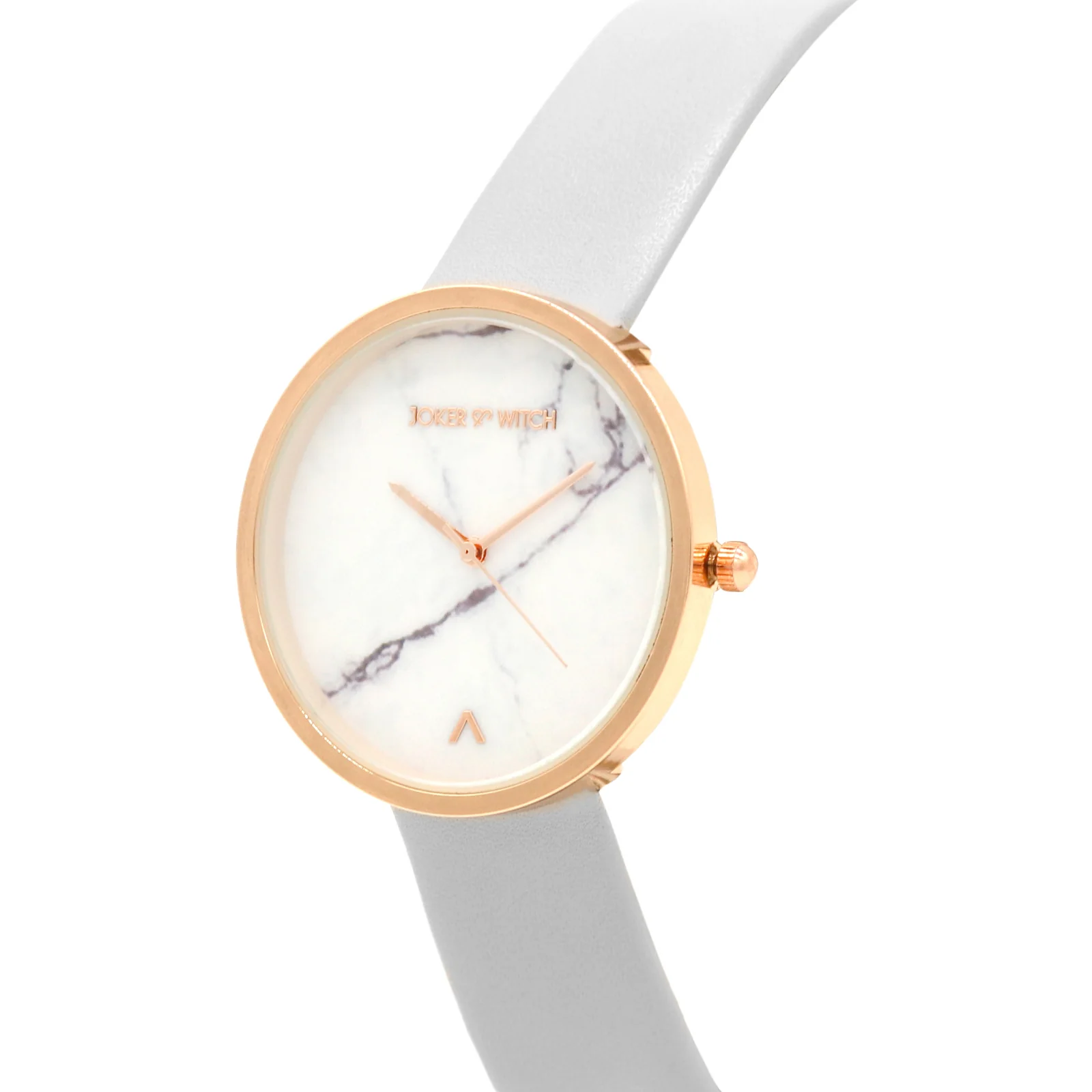 Hailey White Large Marble Dial Grey PU Strap Women's Watch - Image 3