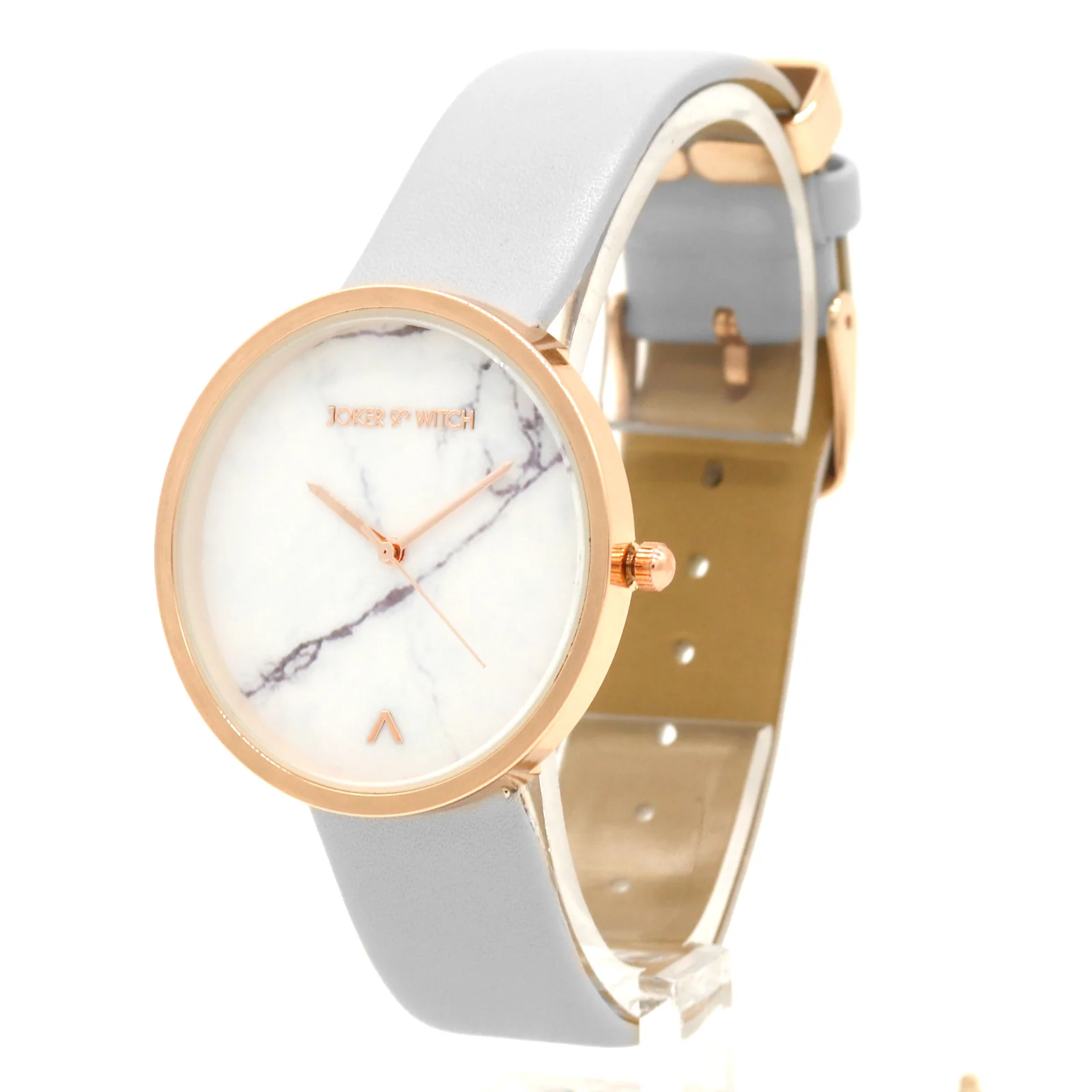 Hailey White Large Marble Dial Grey PU Strap Women's Watch - Image 5