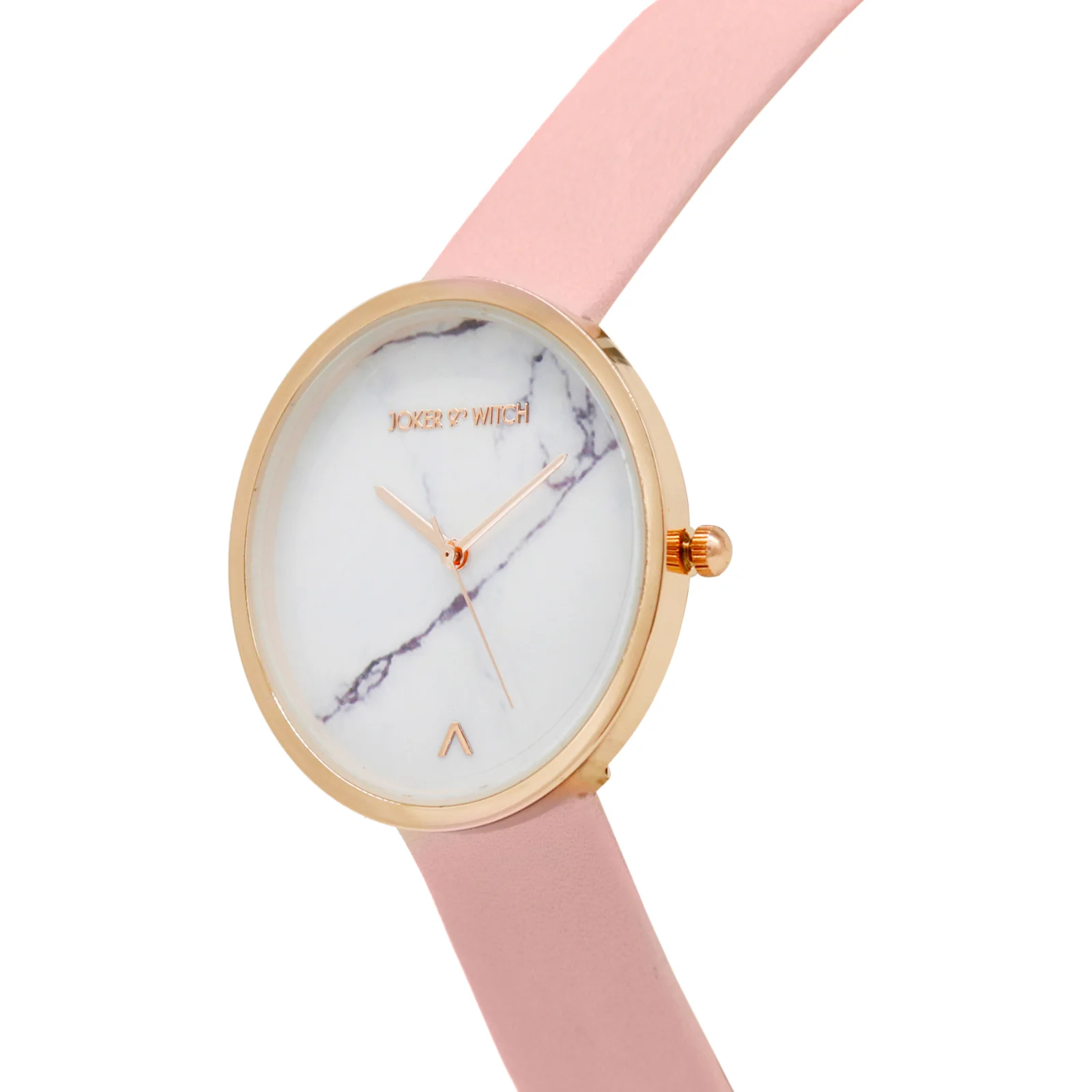 Hailey White Large Marble Dial Pink PU Strap Women's Watch - Image 3