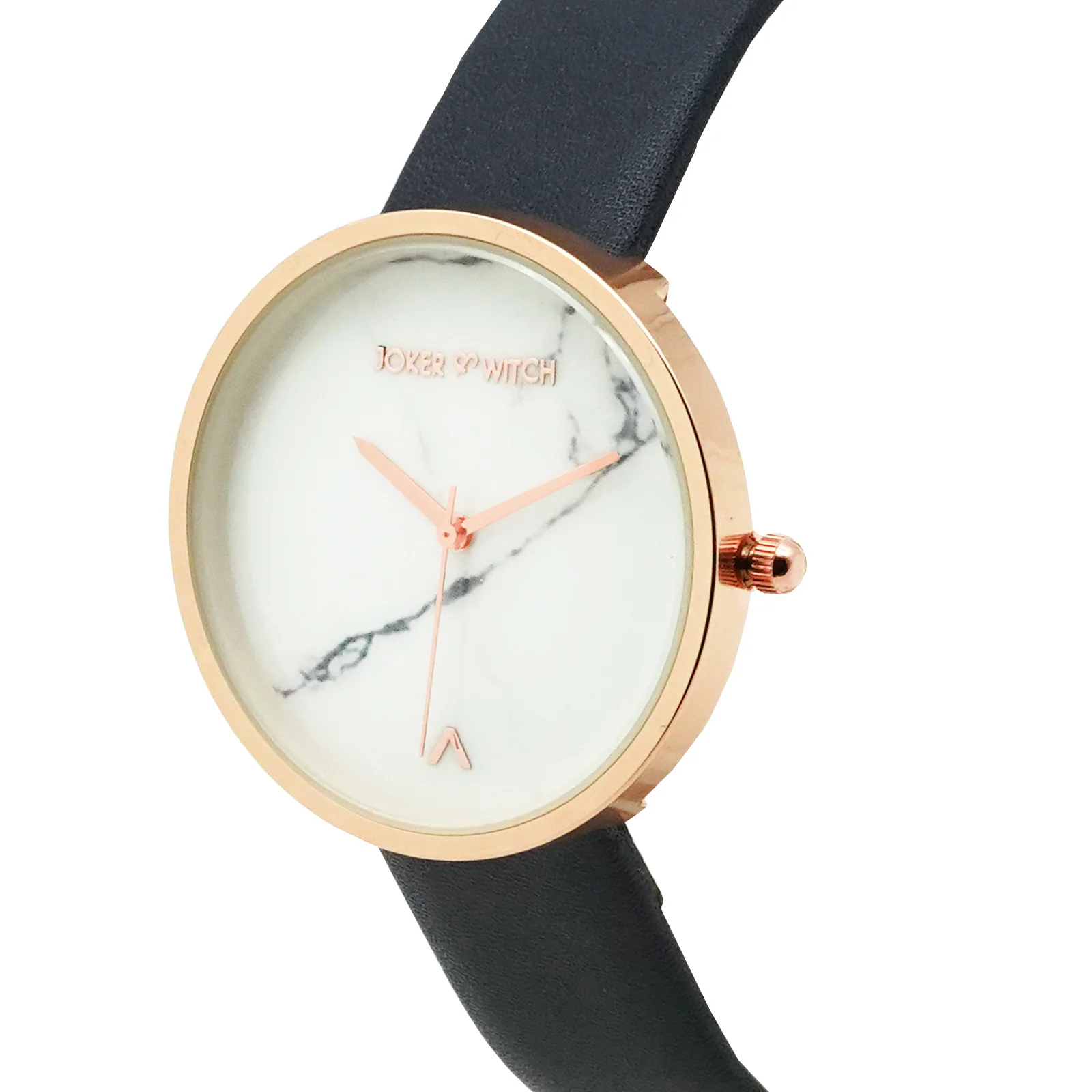 Hailey White Large Marble Dial Blue PU Strap Women's Watch - Image 3