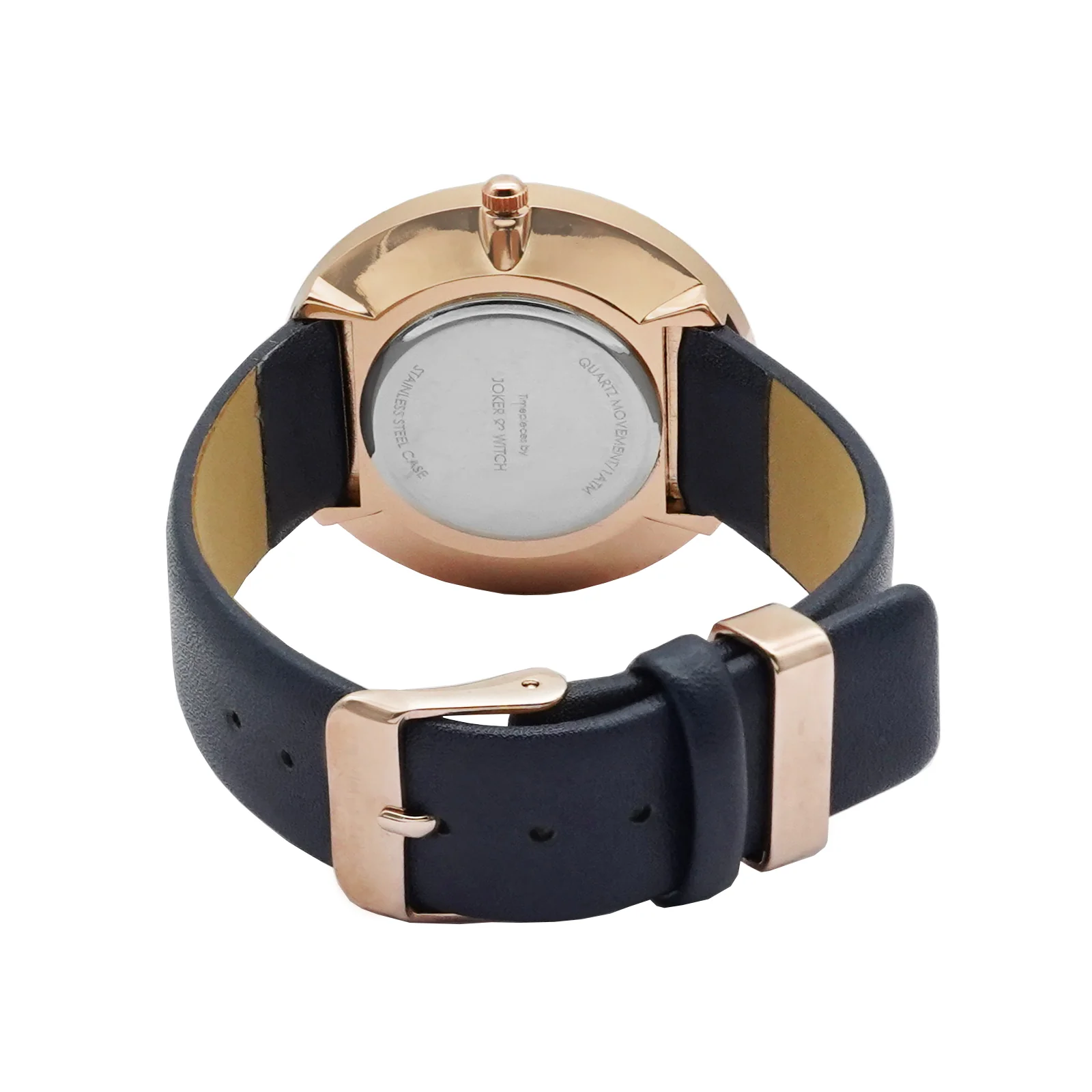 Hailey White Large Marble Dial Blue PU Strap Women's Watch - Image 5