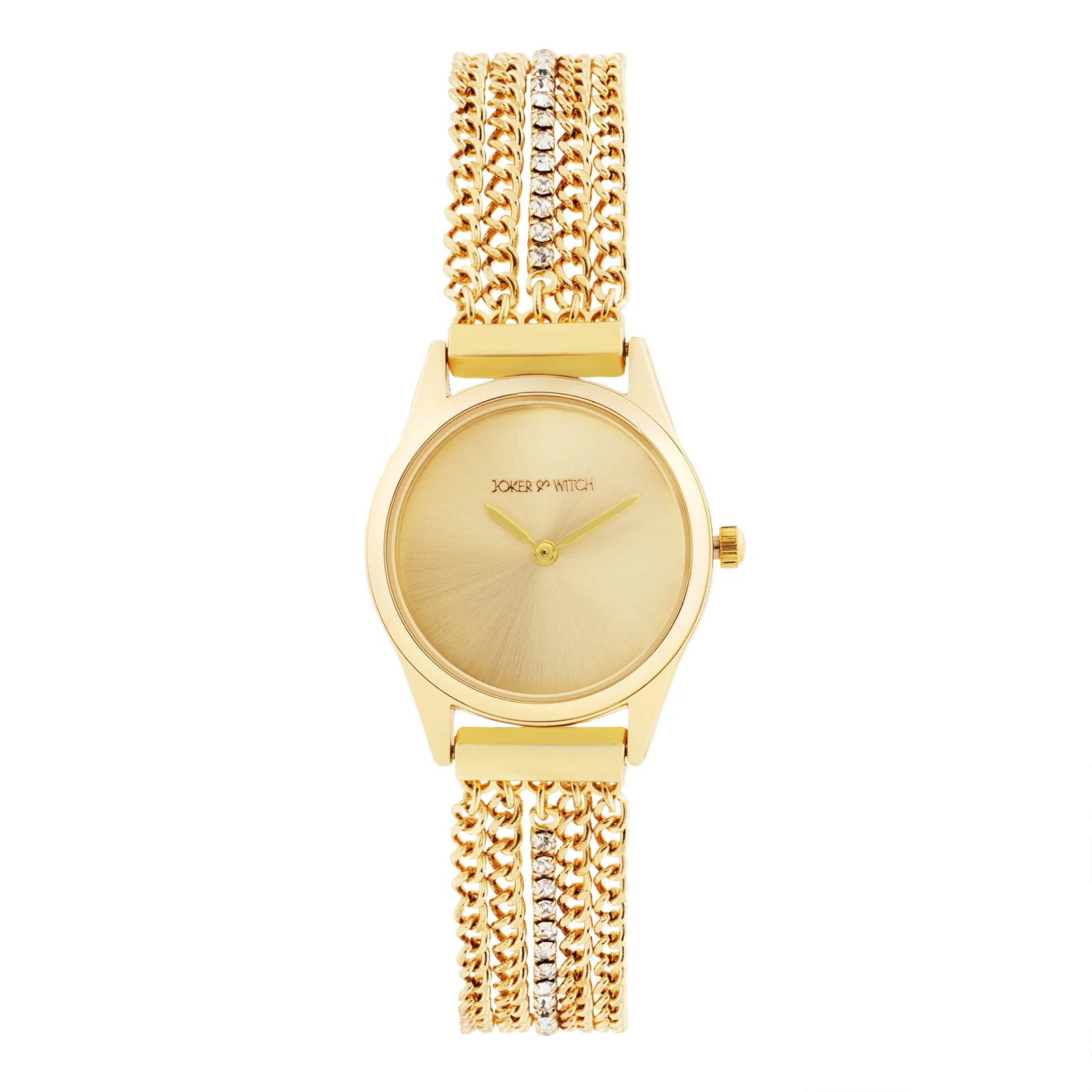 Haisley Gold Small Dial Dual Tone Chain Strap Women's Watch - Image 3