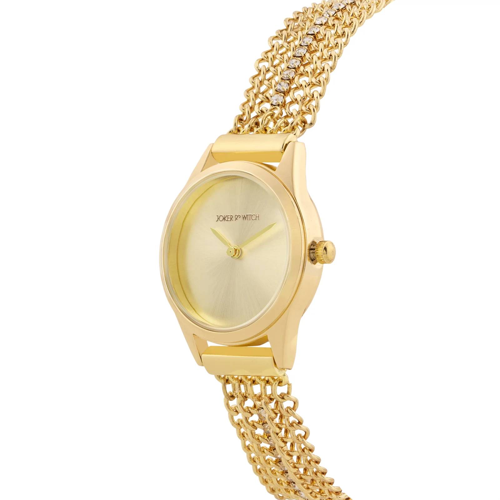 Haisley Gold Small Dial Dual Tone Chain Strap Women's Watch - Image 4
