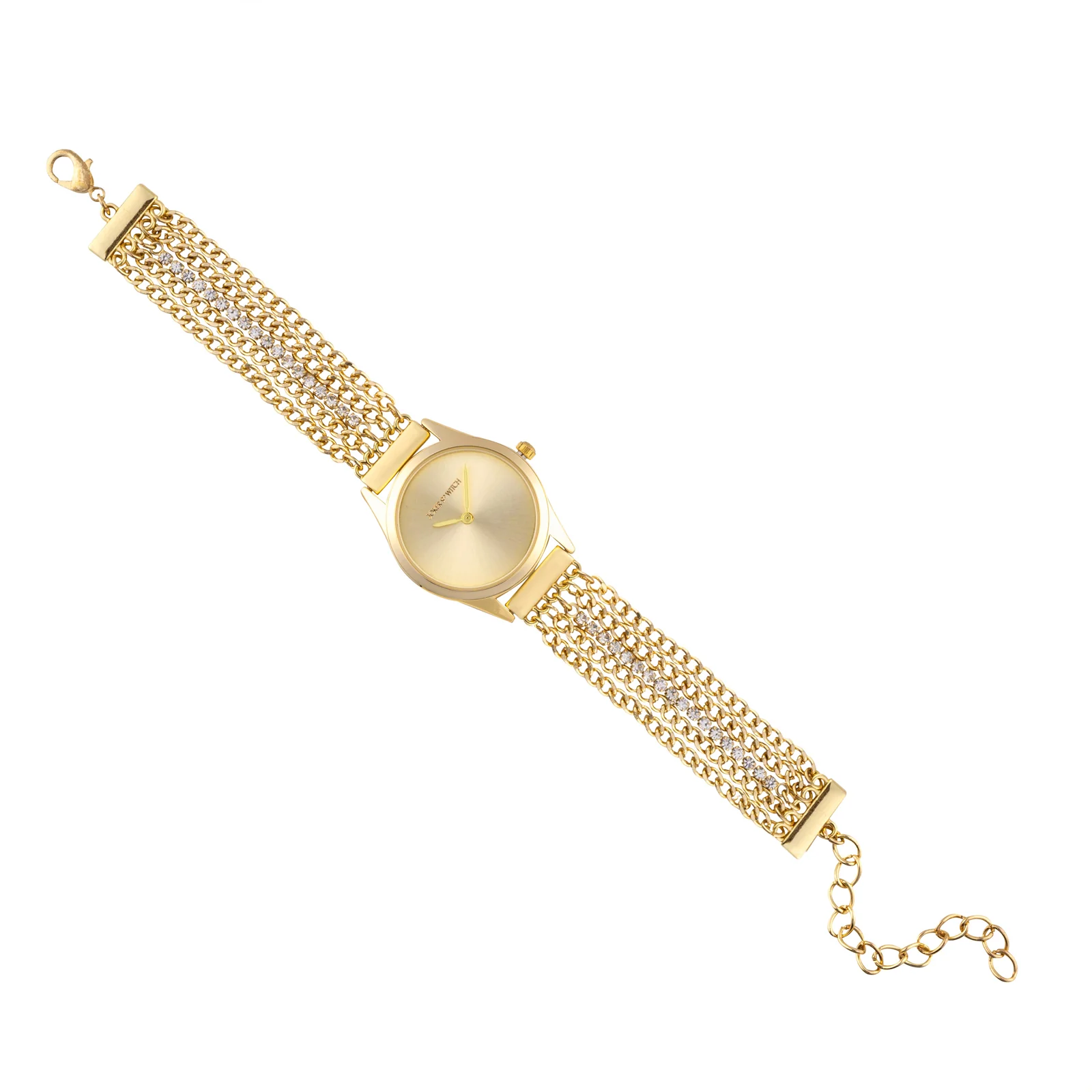 Haisley Gold Small Dial Dual Tone Chain Strap Women's Watch - Image 6