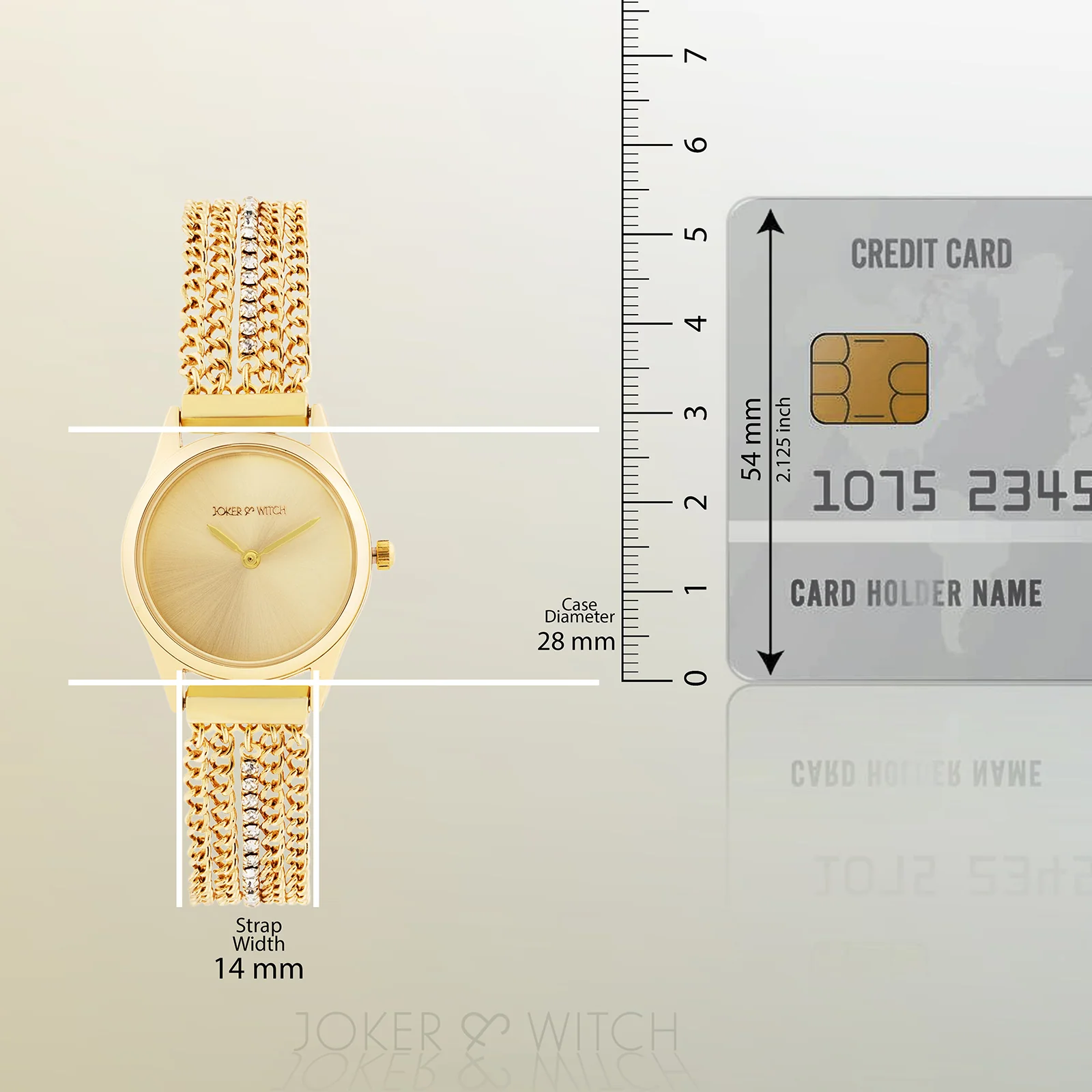 Haisley Gold Small Dial Dual Tone Chain Strap Women's Watch - Image 9