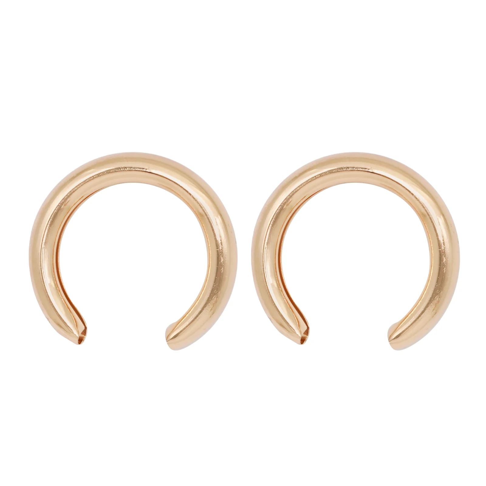 Half Moon Gold Earrings - Image 3