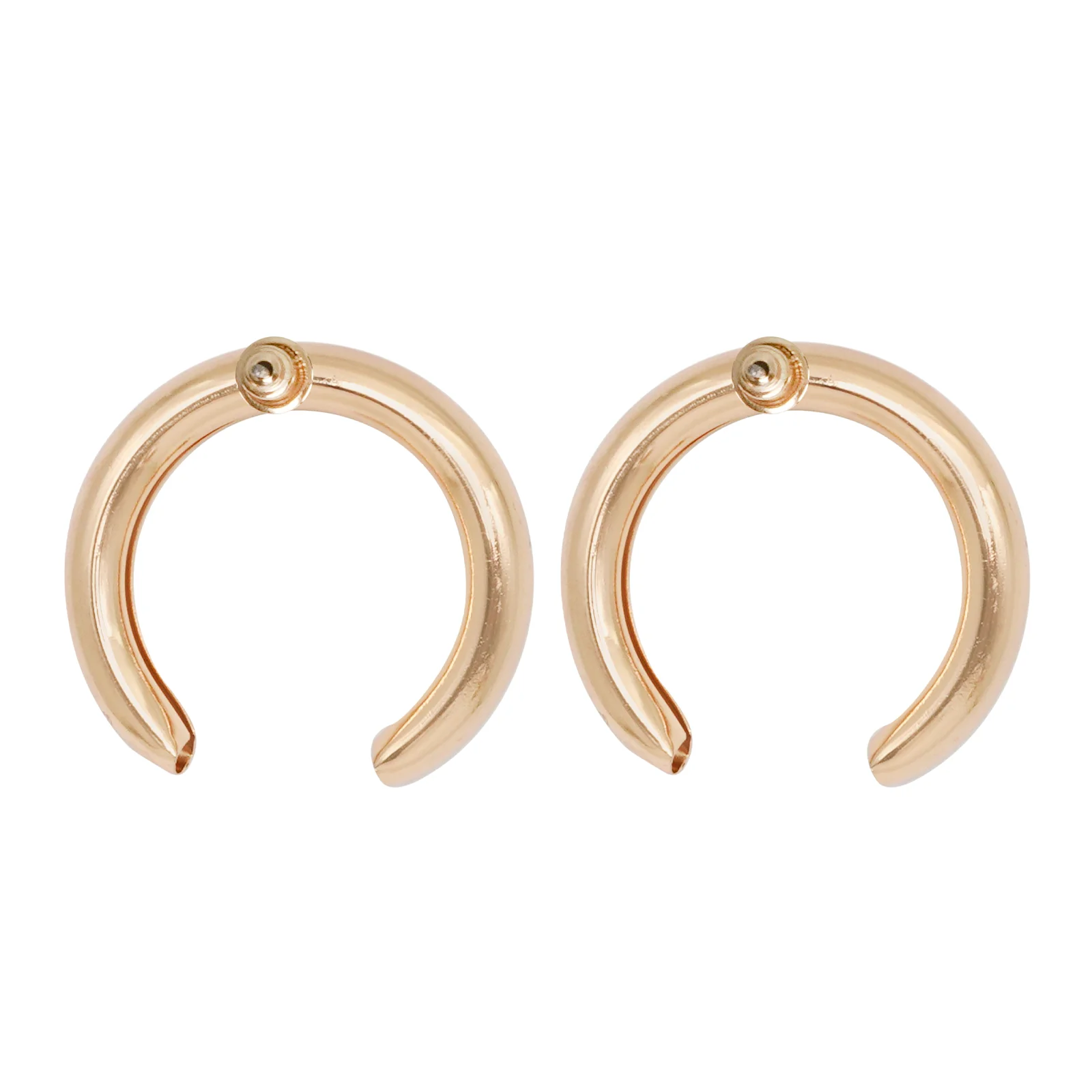 Half Moon Gold Earrings - Image 5
