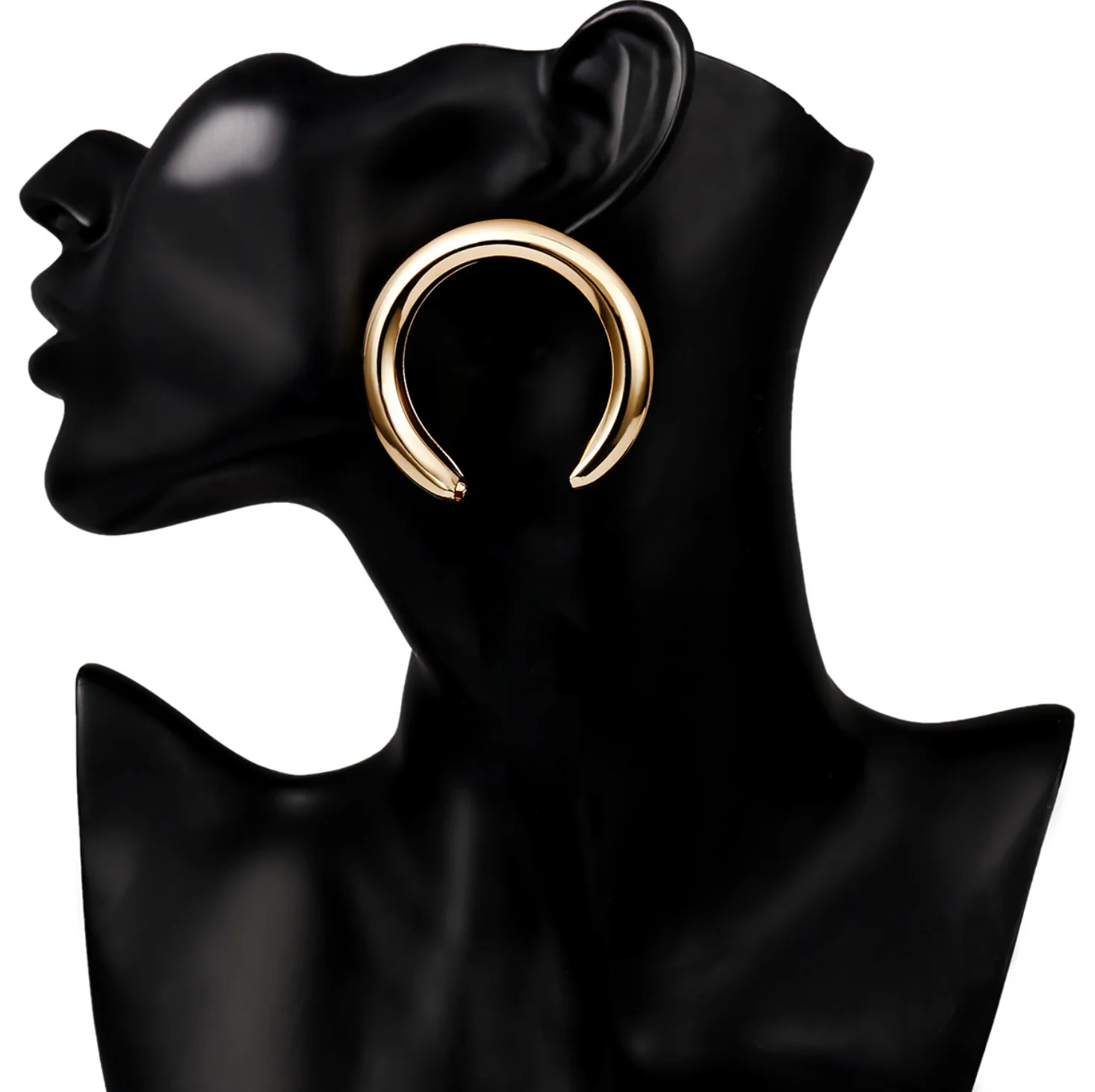 Half Moon Gold Earrings - Image 7
