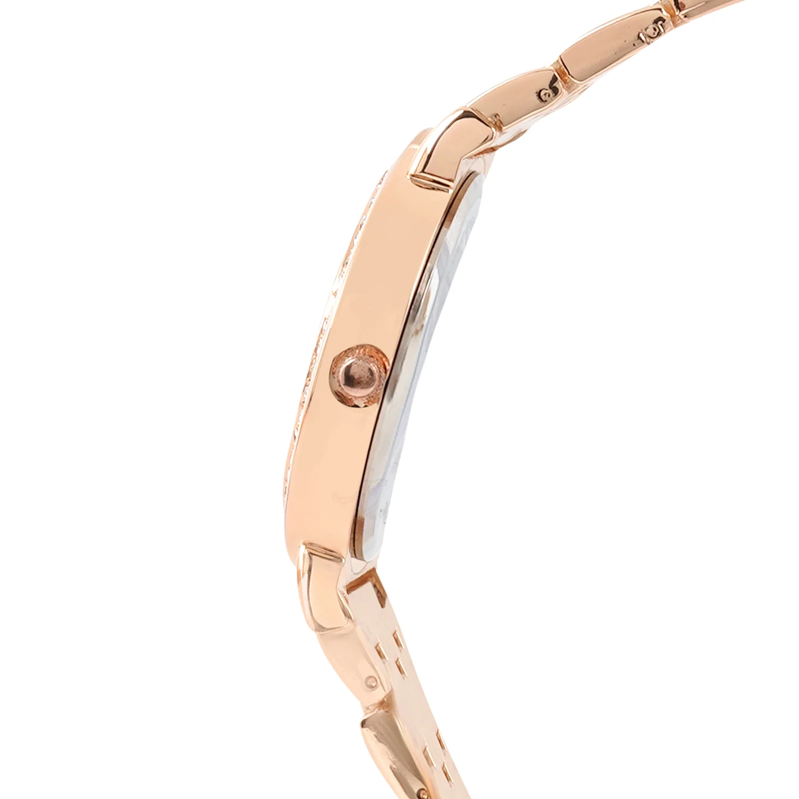 Halo Rose Gold Large Rhinestone Dial Linked Chain Strap Women's Watch - Image 5