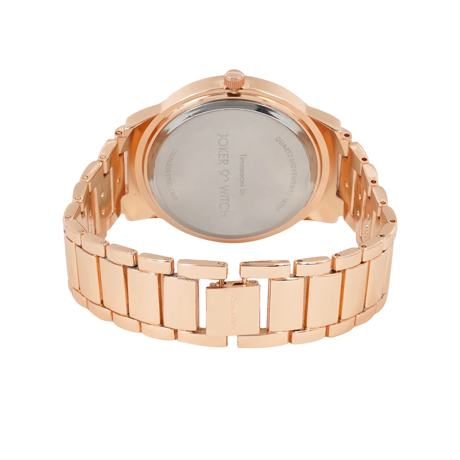 Halo Rose Gold Large Rhinestone Dial Linked Chain Strap Women's Watch - Image 6