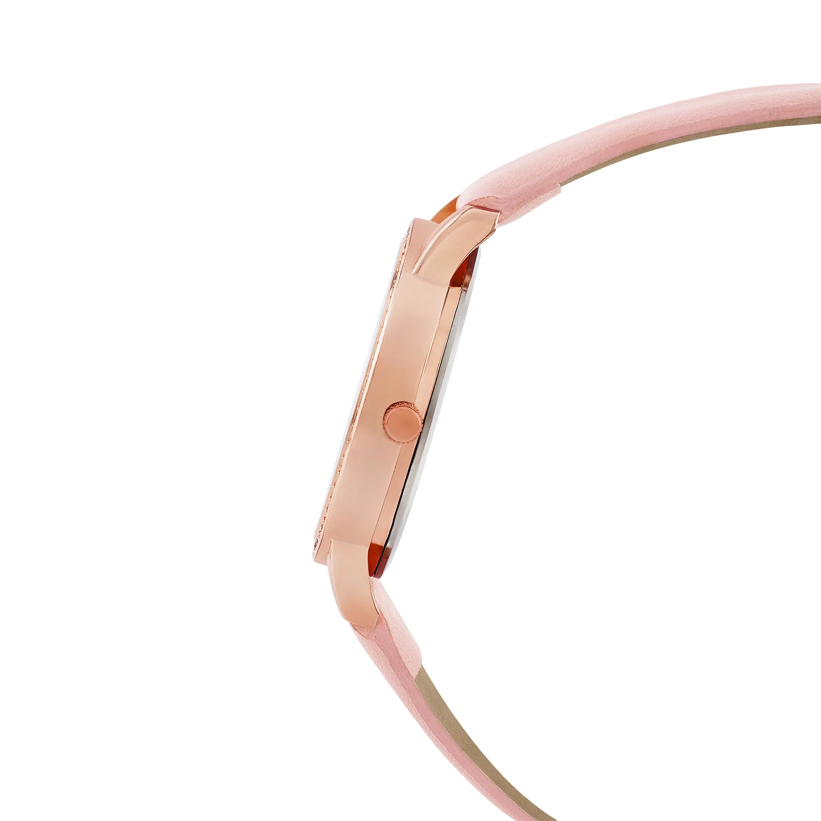 Halo Rosegold Sunray Large Rhinestone Dial Pink PU Strap Women's Watch - Image 5