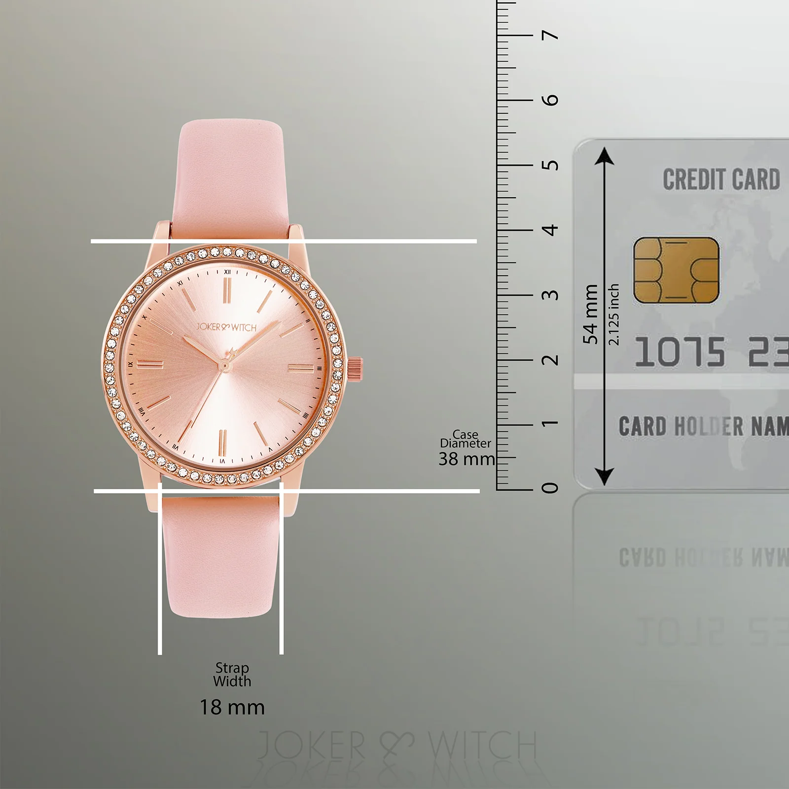 Halo Rosegold Sunray Large Rhinestone Dial Pink PU Strap Women's Watch - Image 7
