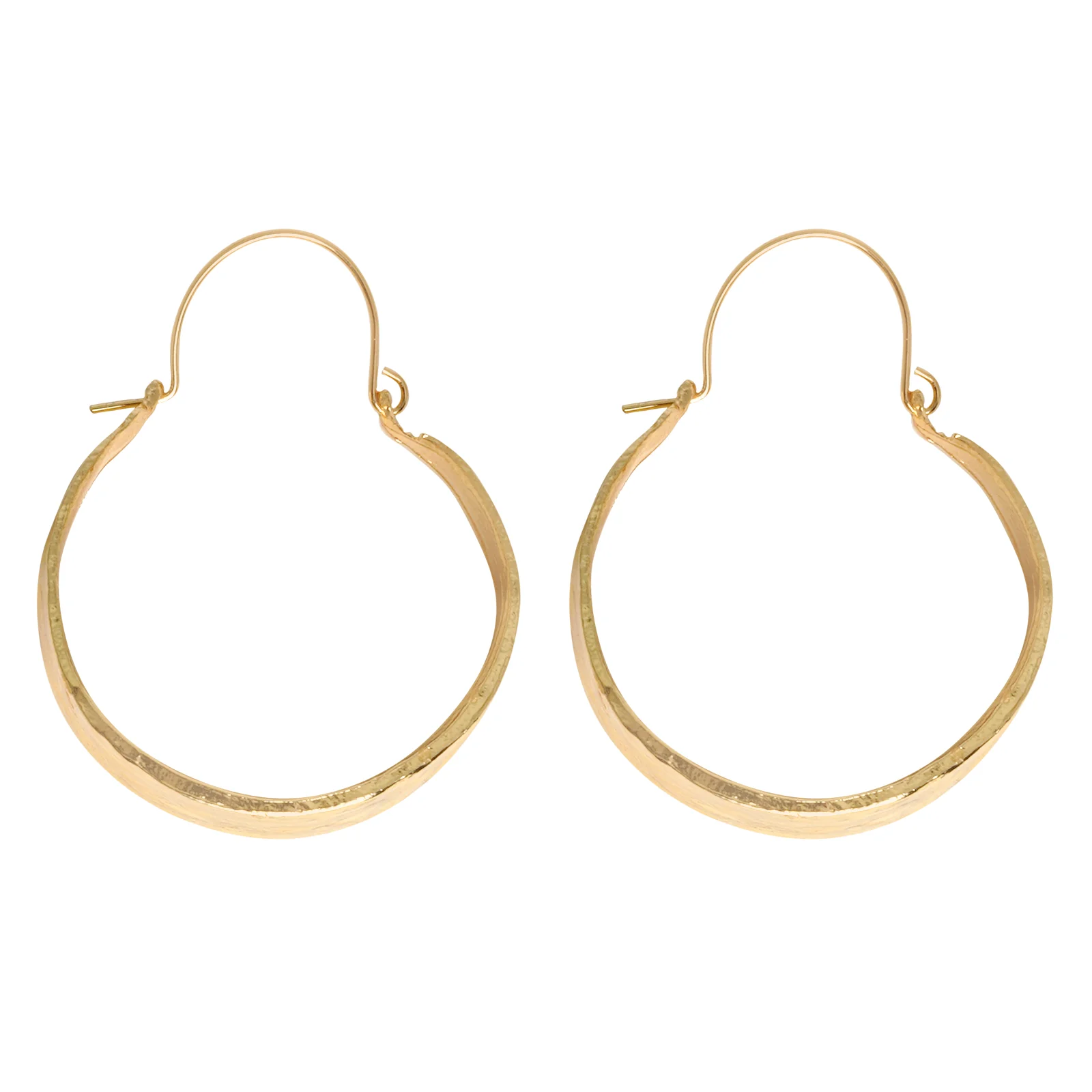 Hammered Gold Bold Hoops - Image 3