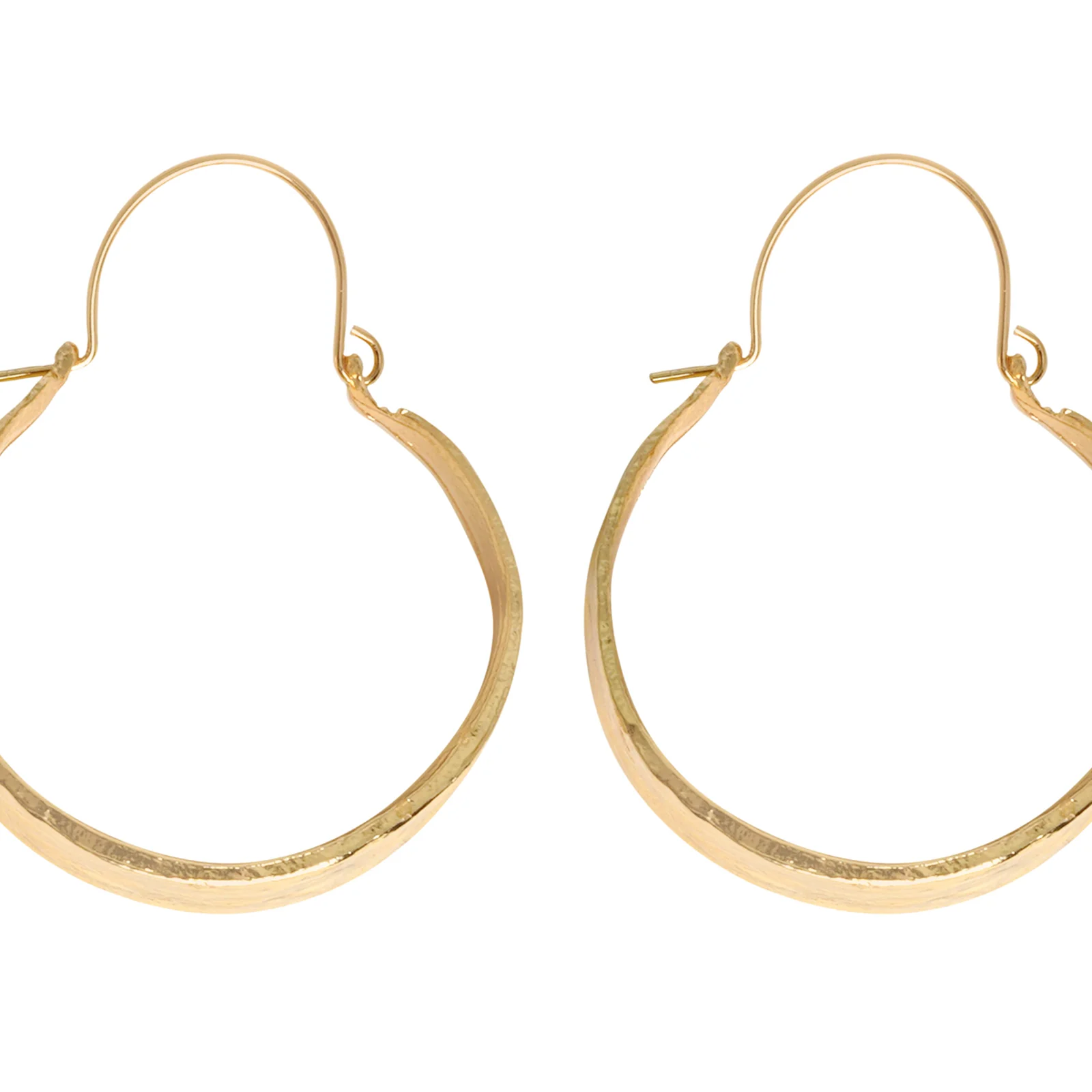 Hammered Gold Bold Hoops - Image 4