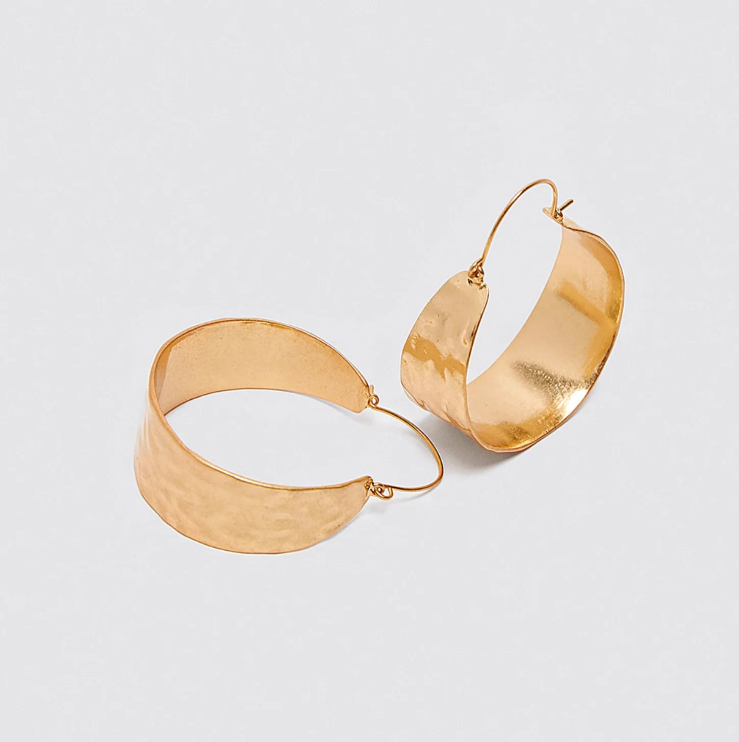 Hammered Gold Bold Hoops - Image 9