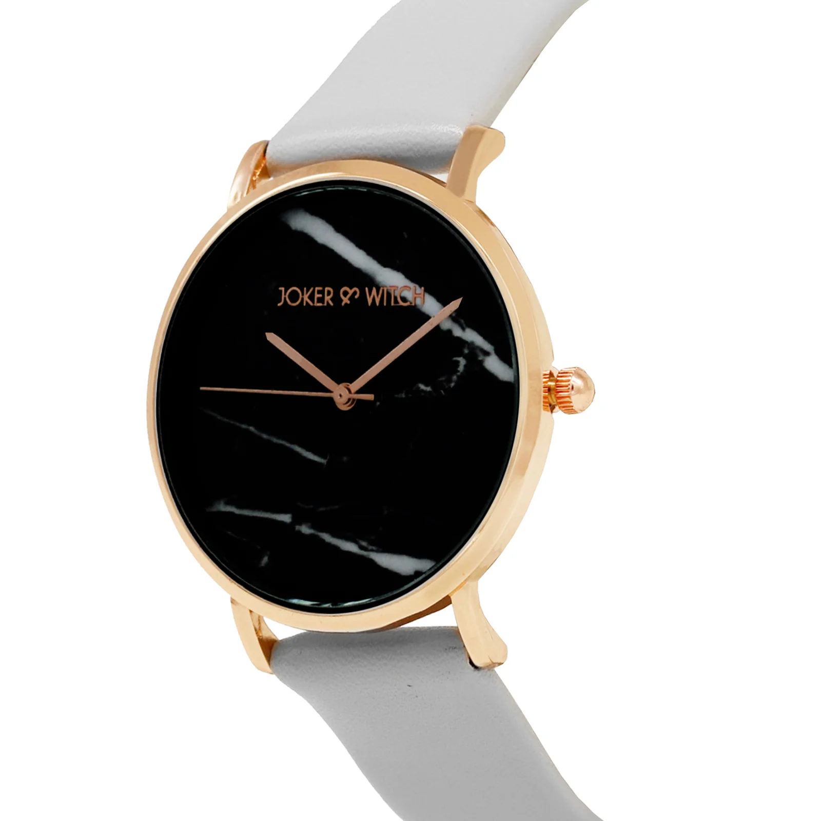 Hannah Black Medium Marble Dial Grey PU Strap Women's Watch - Image 5