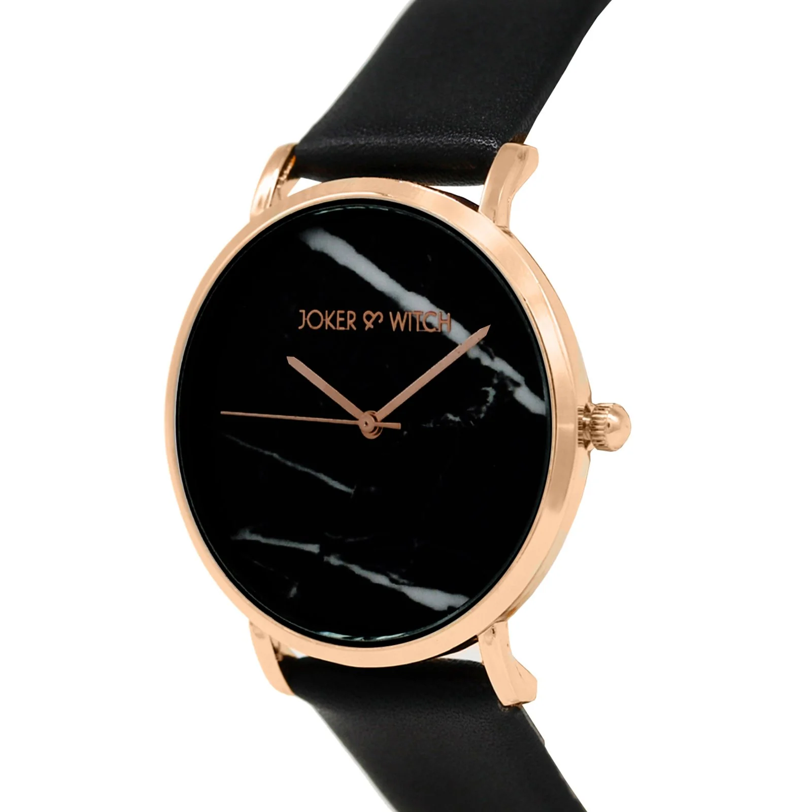 Hannah Black Medium Marble Dial PU Strap Women's Watch - Image 2