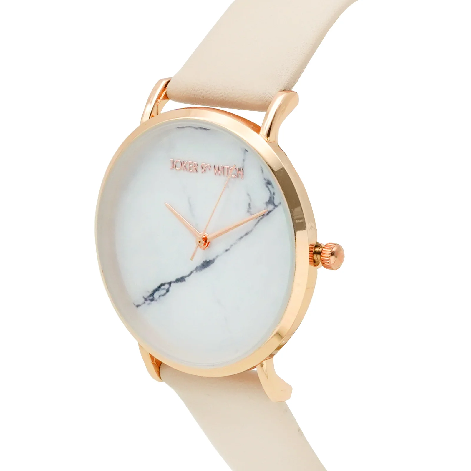 Hannah White Medium Marble Dial Pink PU Strap Women's Watch - Image 3