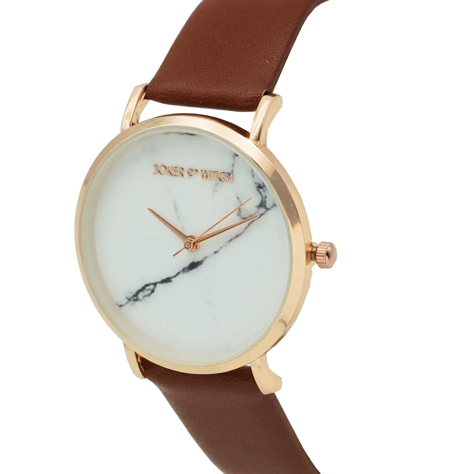Hannah White Medium Marble Dial Tan PU Strap Women's Watch - Image 2