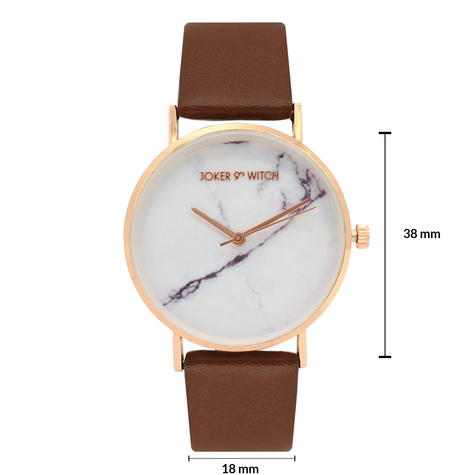 Hannah White Medium Marble Dial Tan PU Strap Women's Watch - Image 6
