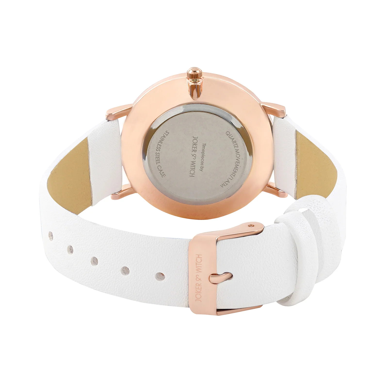 Printed Happy Heart Pink Medium Dial White PU Strap Women's Watch - Image 6